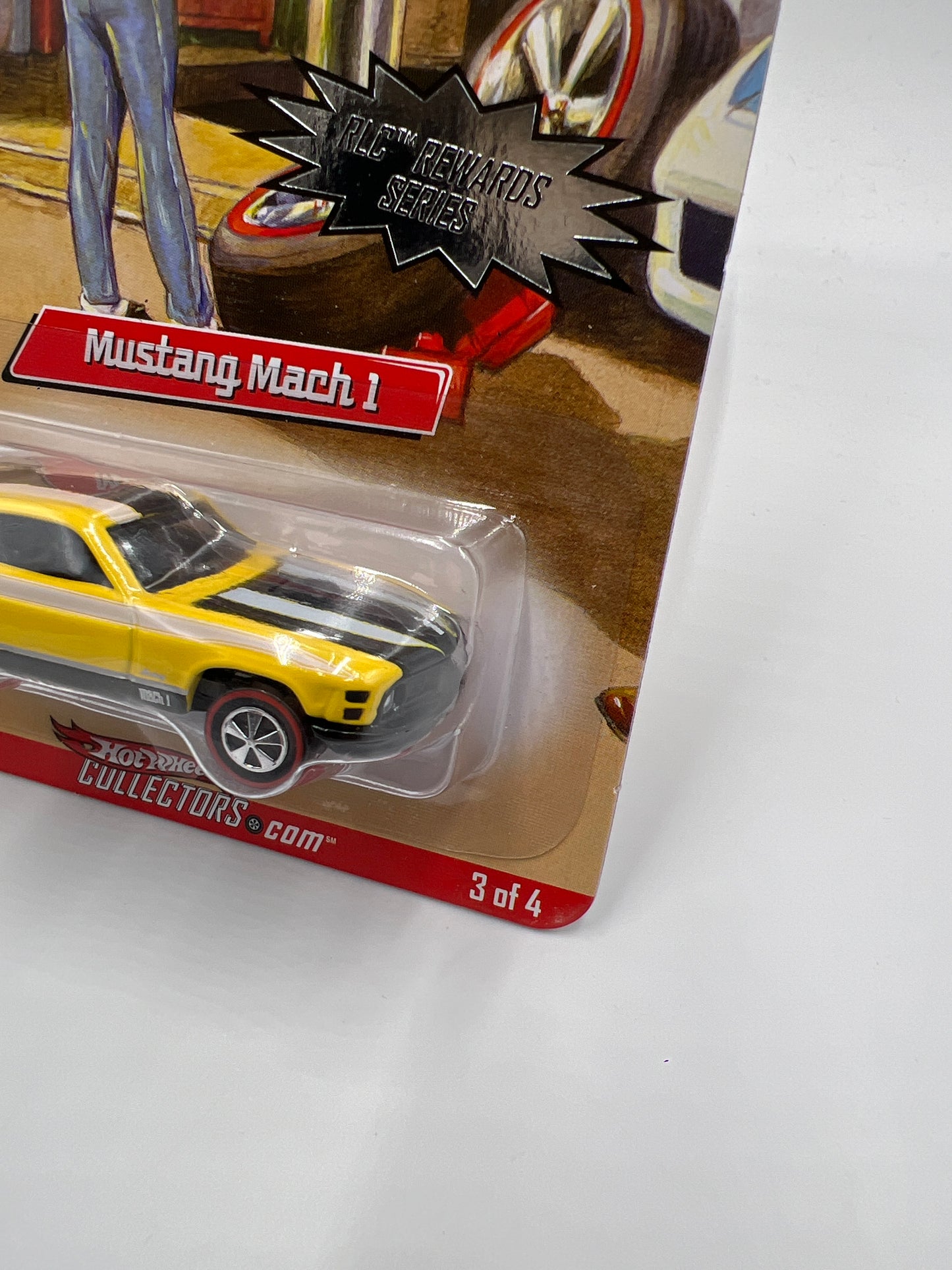 2007 Hot Wheels RLC Rewards Series #3 Mustang Mach 1 Yellow 6487/6962 W/Protector
