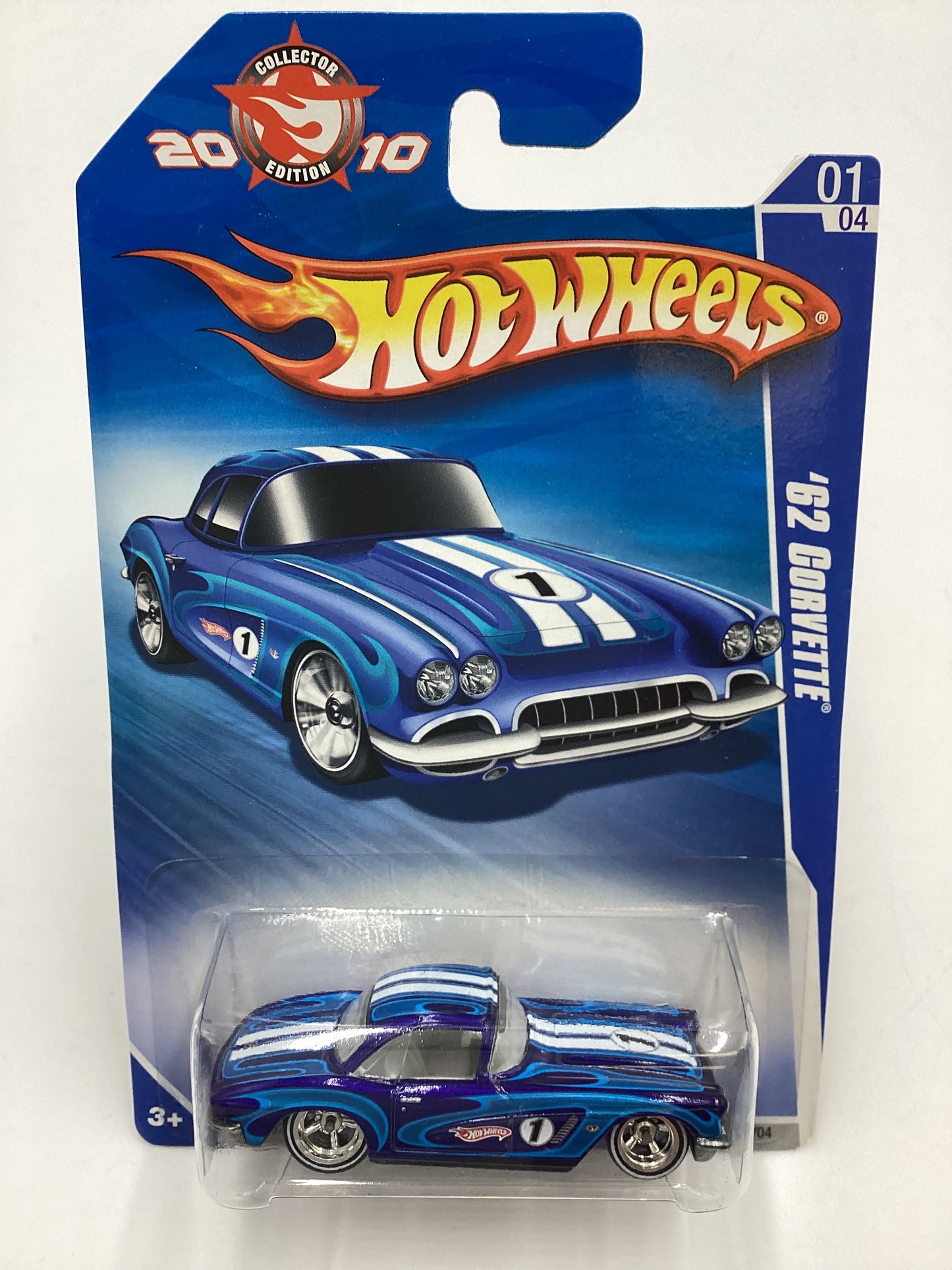 2010 Hot Wheels Collectors Edition #1 62 Corvette Blue with protector