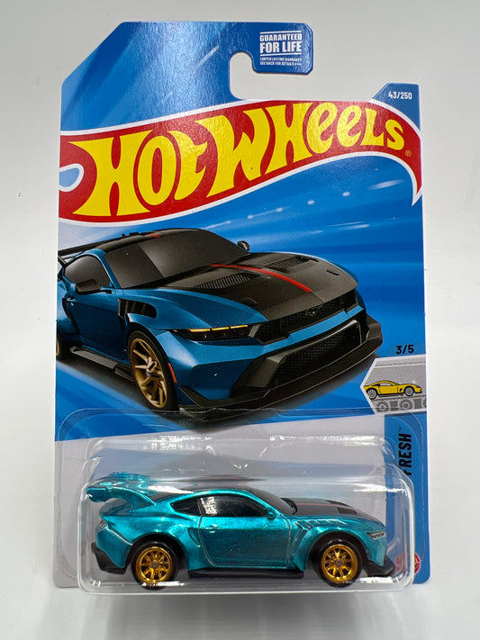 2026 Hot Wheels B Case Super Treasure Hunt #43 Ford Mustang GTD Blue W/Protector