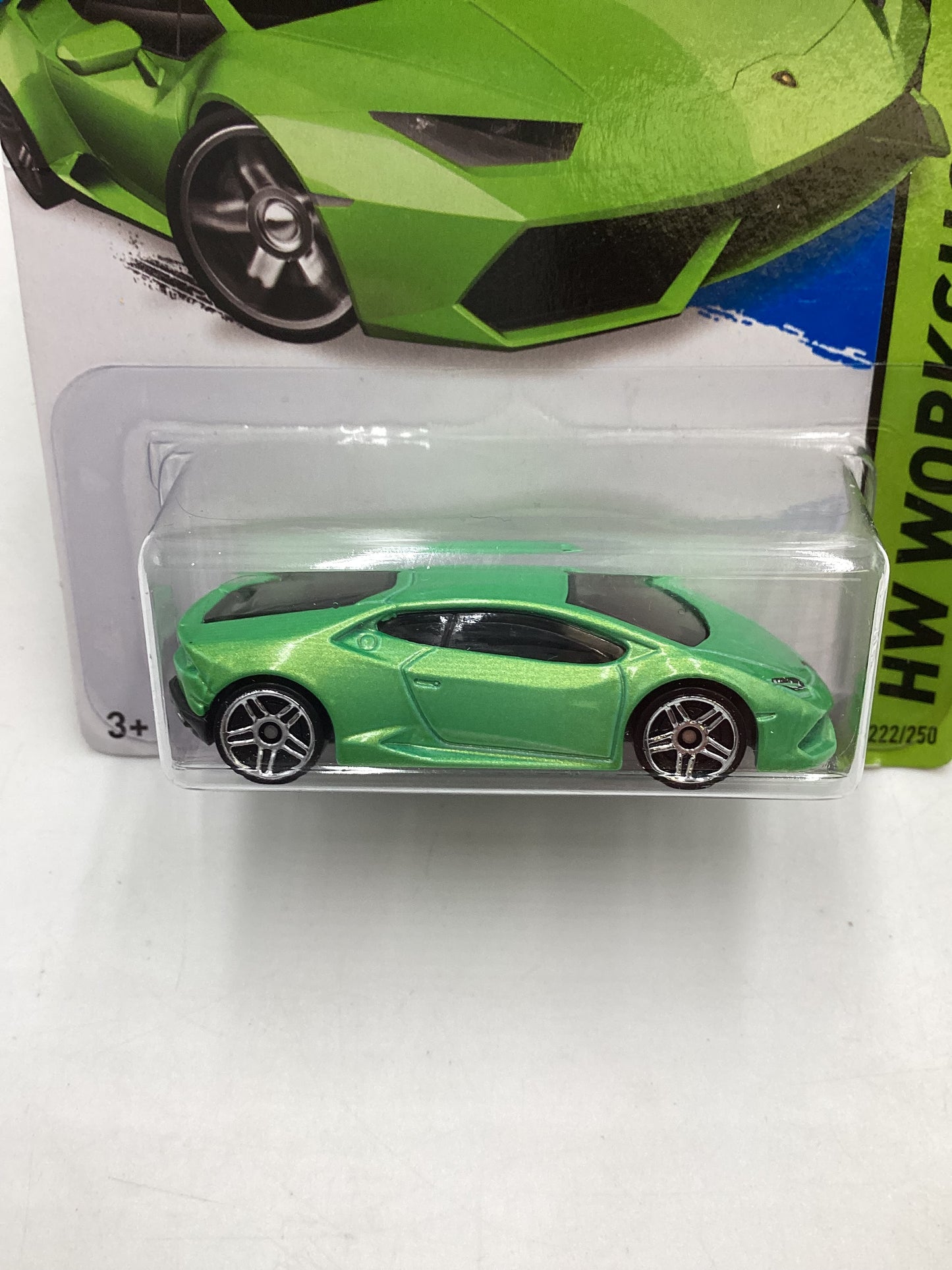 2015 Hot Wheels Workshop #222 *Veins on back* Lamborghini Huracan LP 610-4 Green 101C