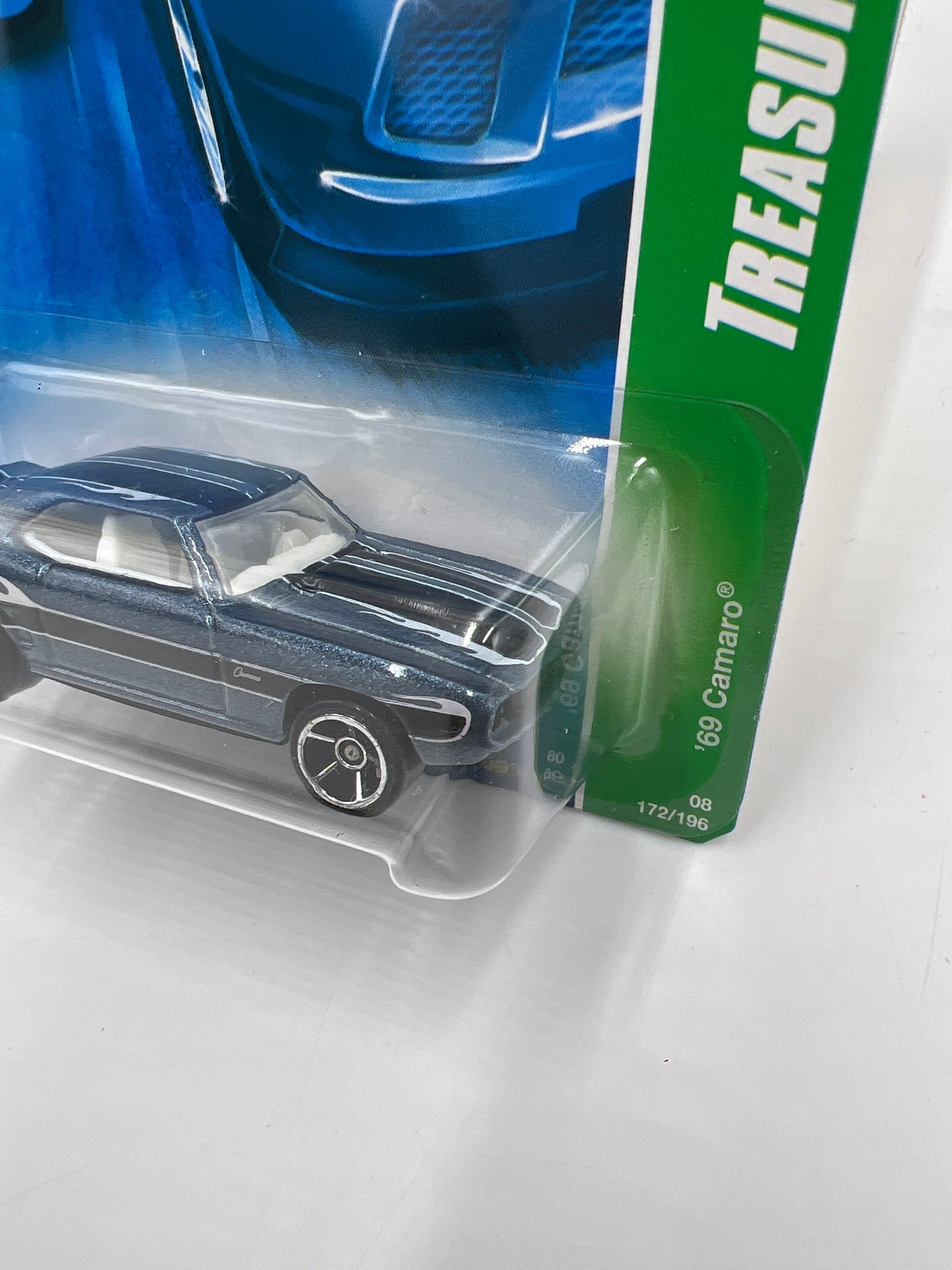 2008 Hot Wheels Treasure Hunt #172 69 Camaro Blue 273A