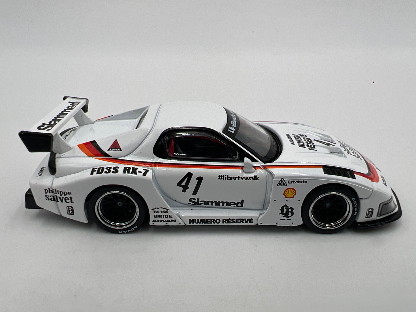 Mini GT #773 MiJo Exclusive Mazda RX-7 LB-Silhouette 41 Numero Reserve White