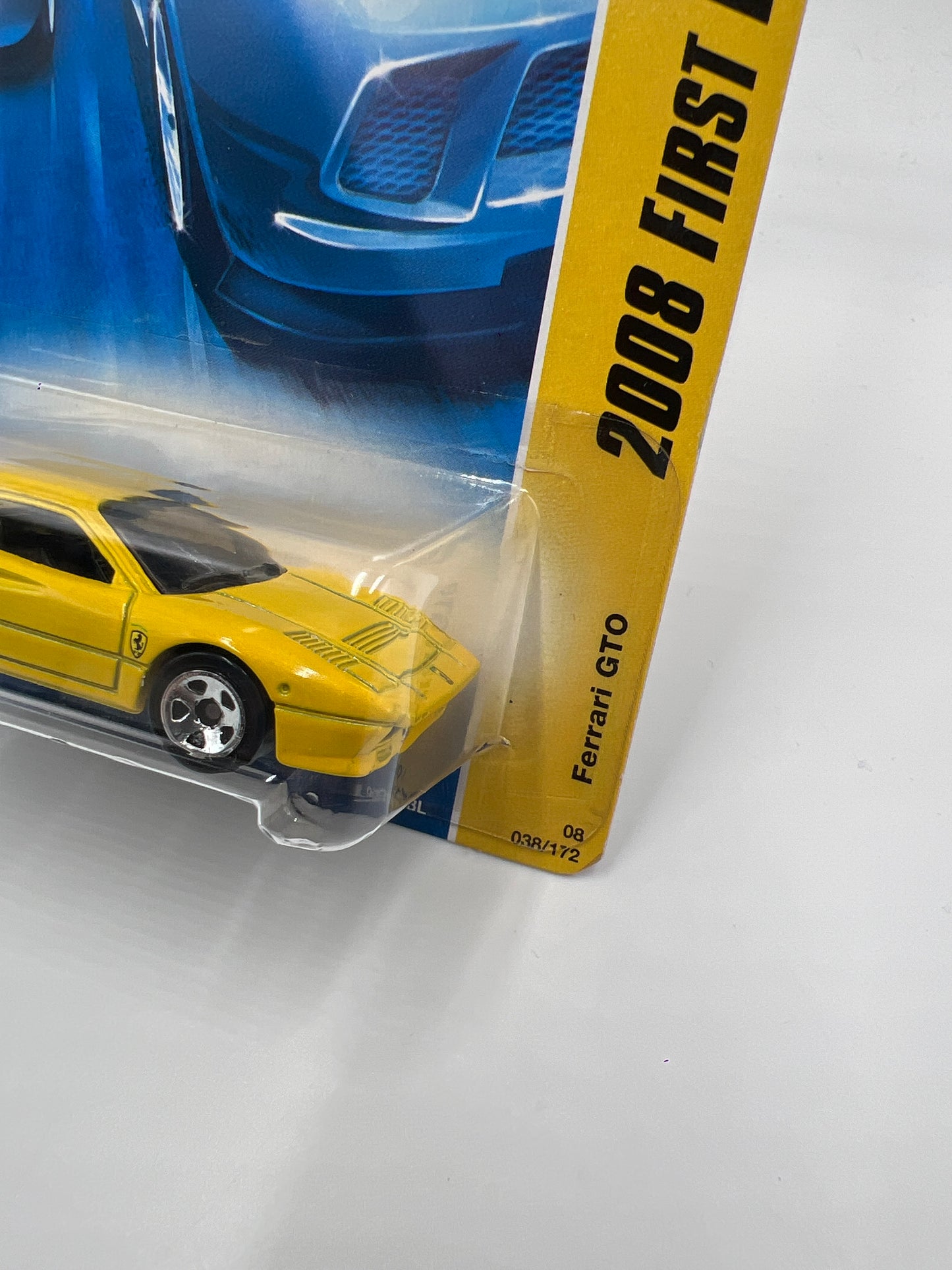 2008 Hot Wheels New Models #38 Ferrari GTO Yellow W/Protector SR