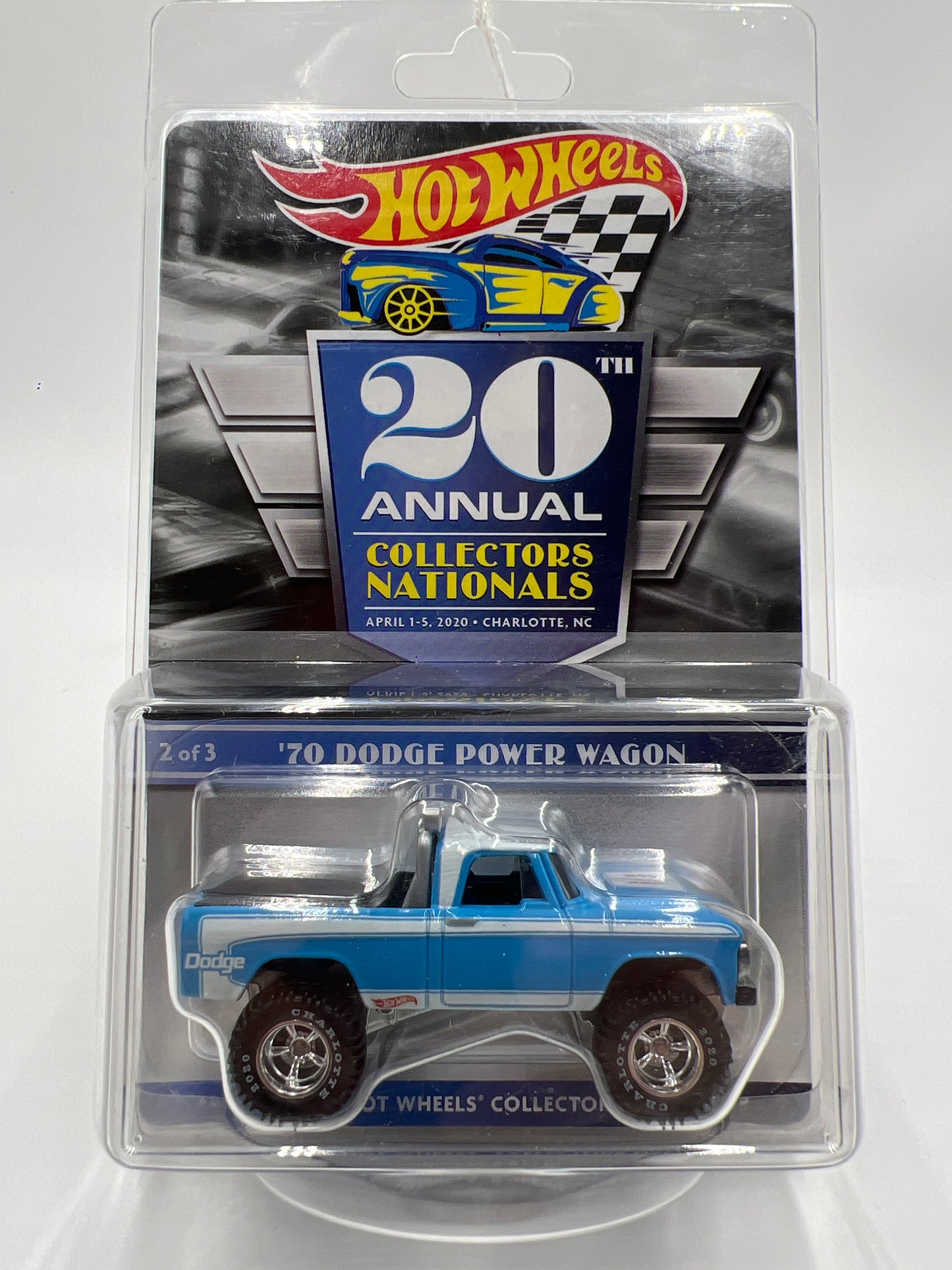 2020 Hot Wheels 20th Annual Collector Nationals 70 Dodge Power Wagon 2519/6000 Blue W/Protector