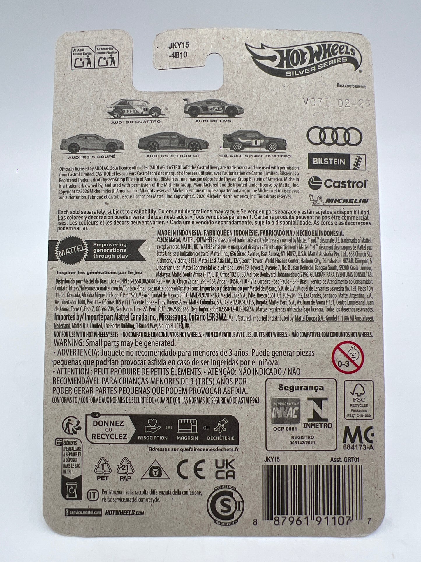 2026 Hot Wheels Silver Series Audi #1 Audi 90 Quattro White 162C