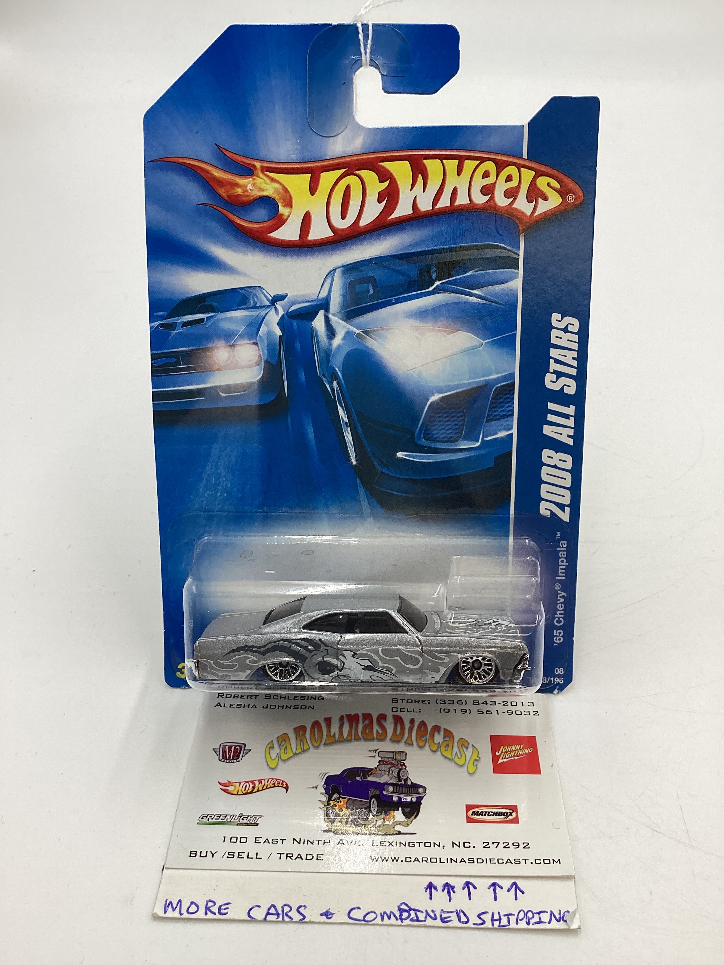 2008 Hot Wheels All Stars #58 65 Chevy Impala Silver Kmart
