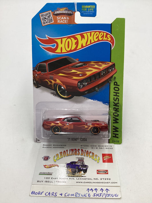 2015 Hot Wheels Workshop #210 71 Hemi Cuda Red 55C