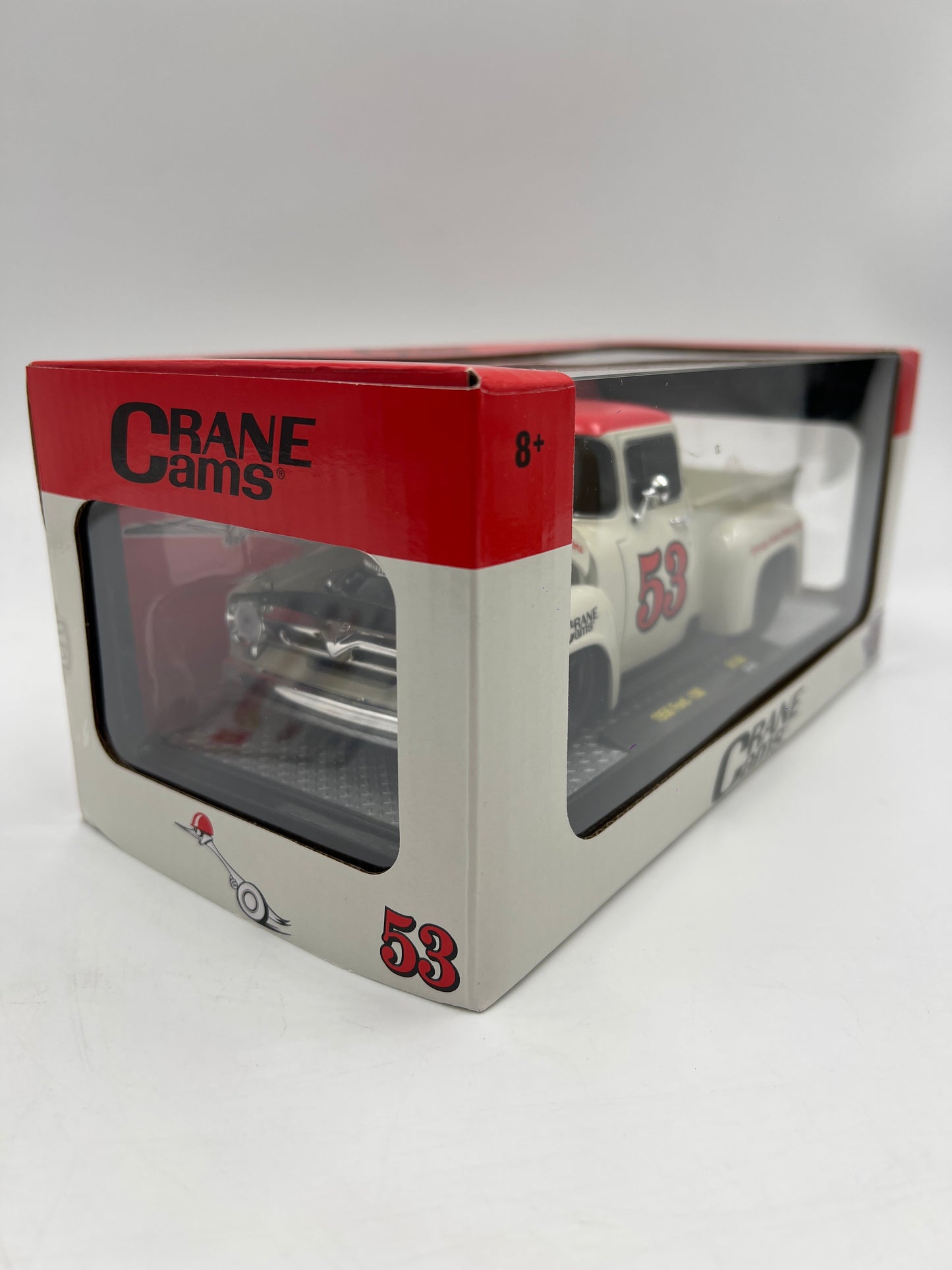 M2 Machines 1/24 Crane Cams 1956 Ford F-100 White/Red R108
