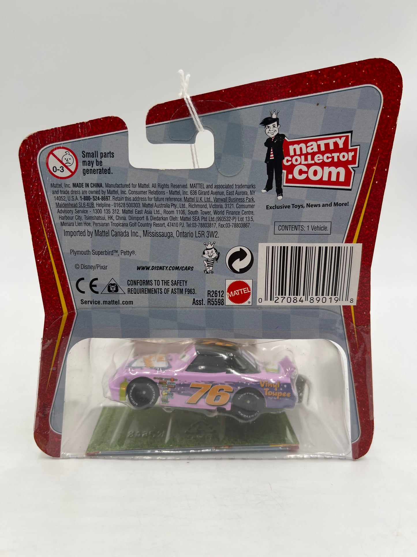 Disney Pixar The World Of Cars Vinyl Toupee No 76 137A