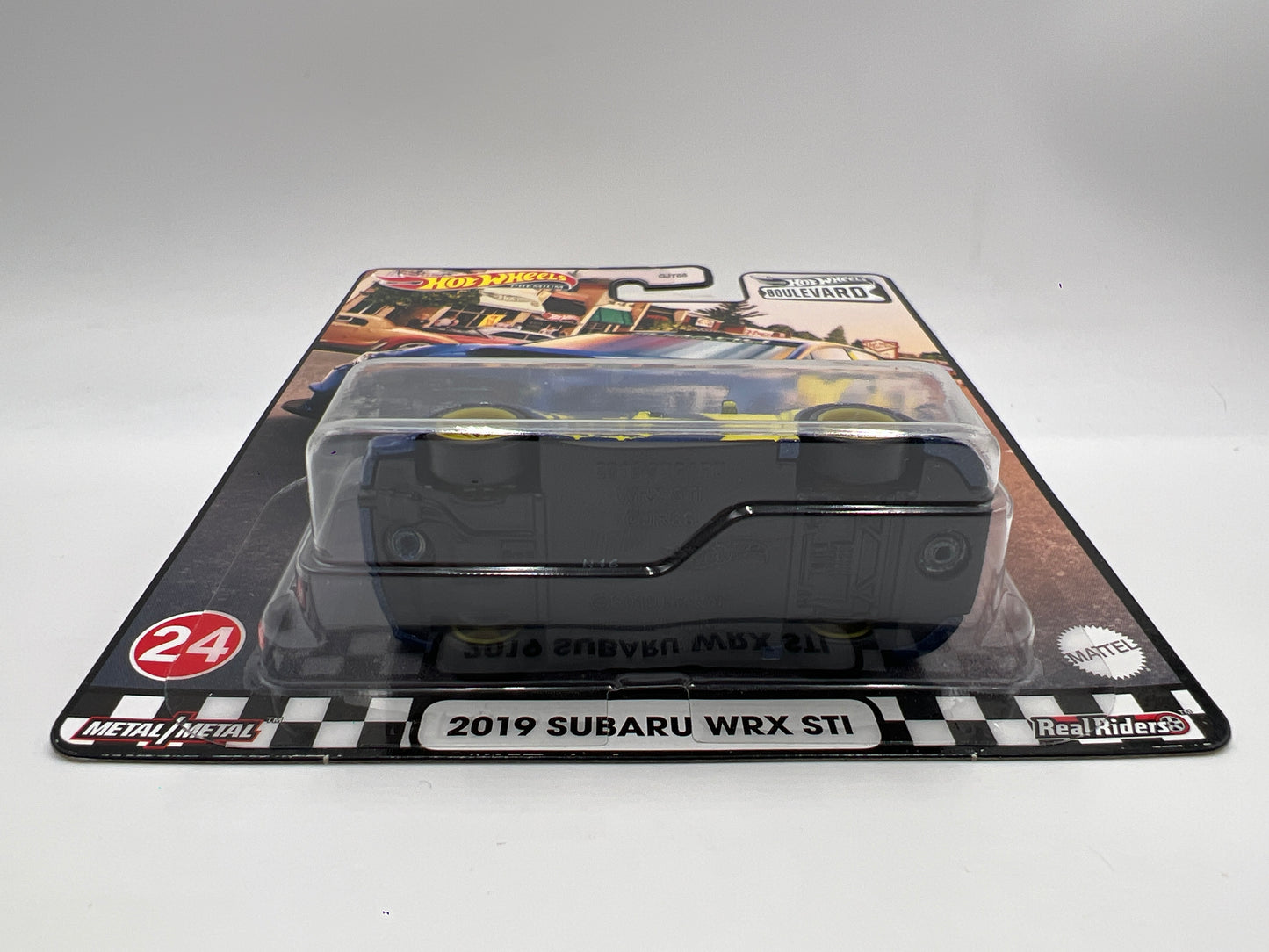 Hot Wheels Premium Boulevard #24 2019 Subaru WRX STI Blue/Yellow W/Protector