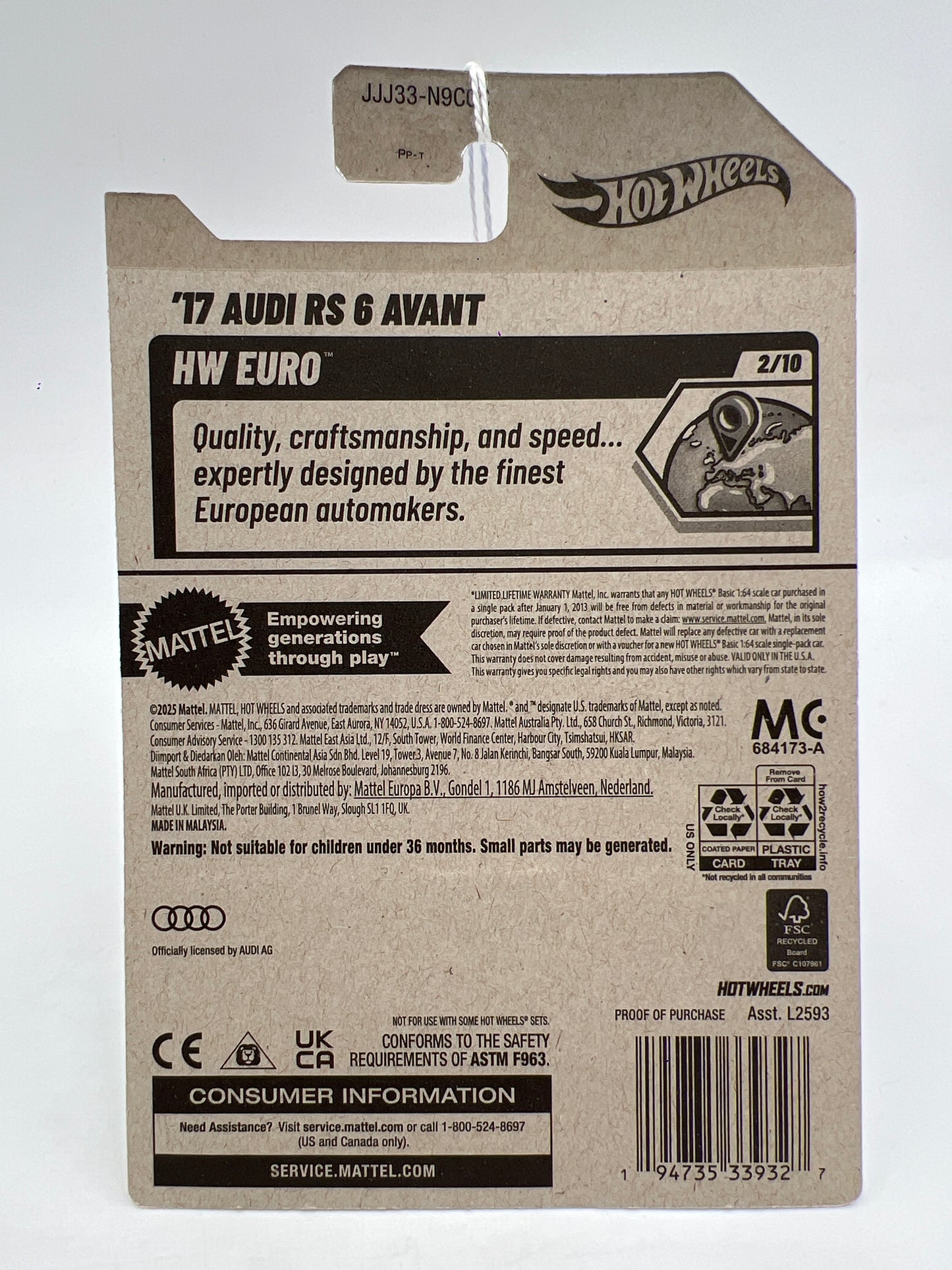 2026 Hot Wheels C Case HW Euro #66 17 Audi RS6 Avant Yellow