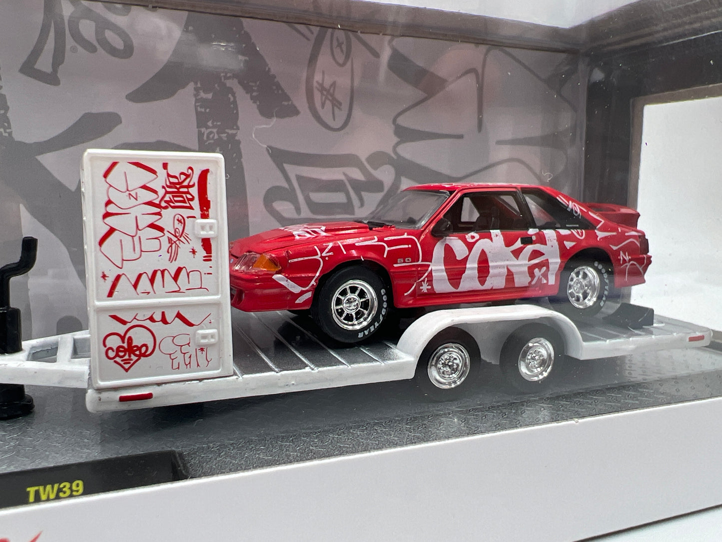 2025 M2 Machines Auto Haulers Coca Cola 1969 Ford F-100 Ranger 4x4 & 1990 Ford Mustang GT TW39