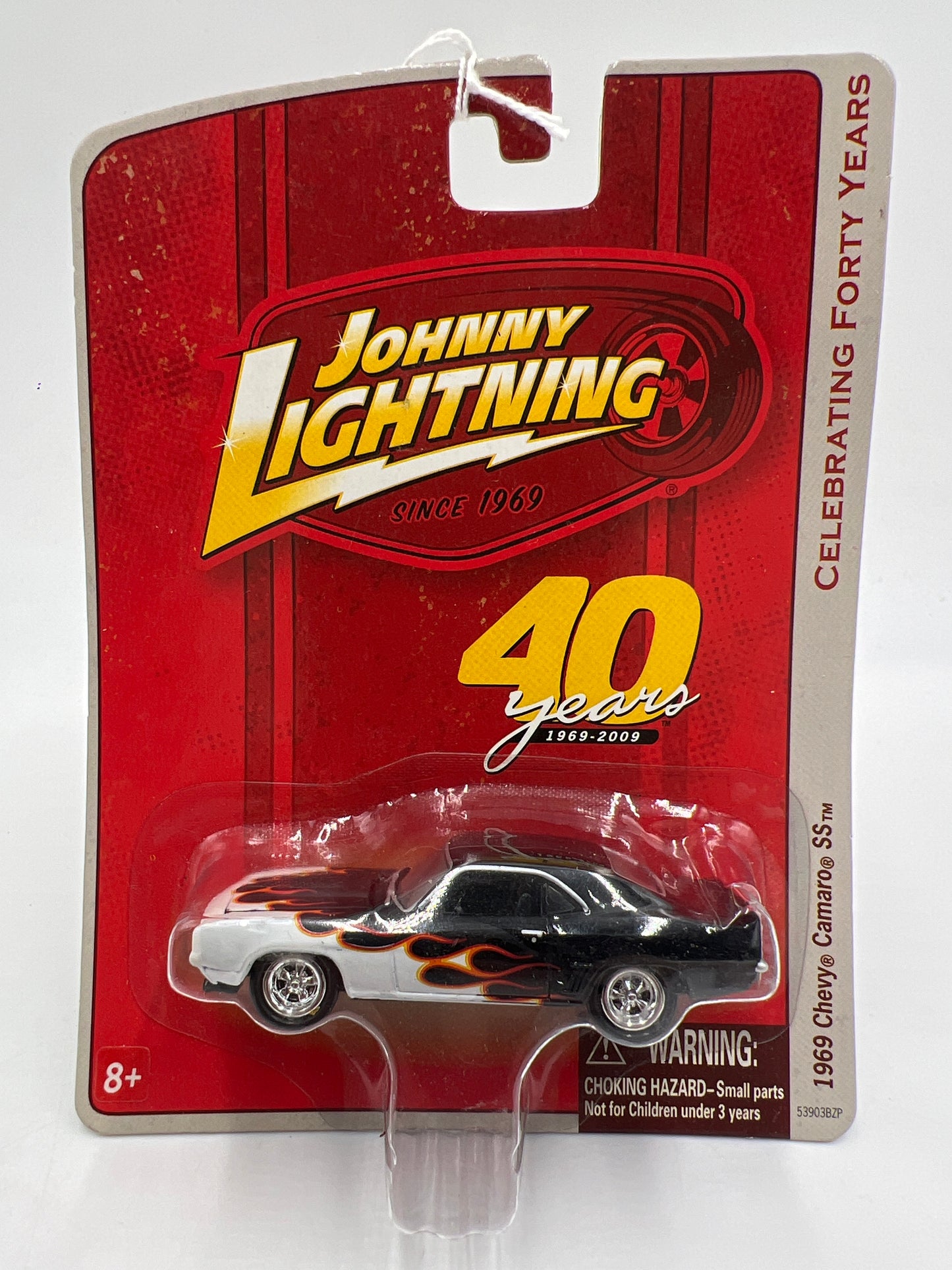 Johnny Lightning Small Card 1969 Chevy Camaro SS Black/White