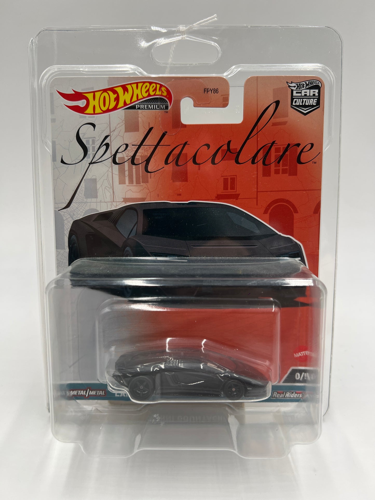 Hot Wheels Premium Car Culture Spettacolare CHASE #0 Lamborghini Countach LPI 800-4 Black W/Protector