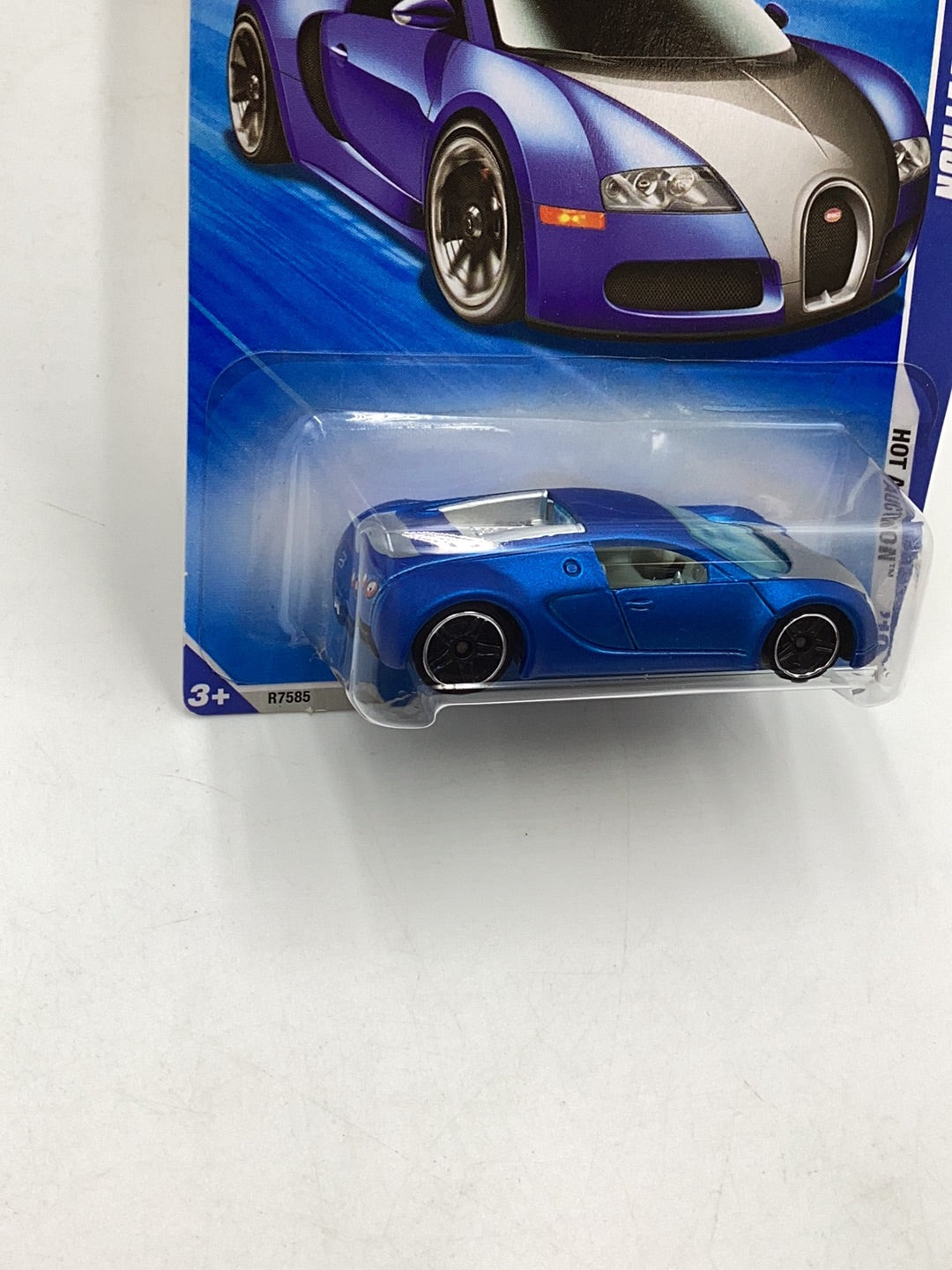2010 Hot Wheels #160 Bugatti Veyron satin blue W/Protector