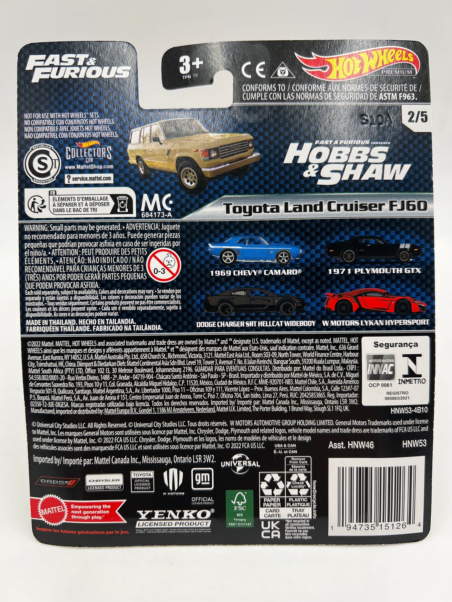 Hot Wheels Premium Fast & Furious #2 Toyota Land Cruiser FJ60 Tan 248A