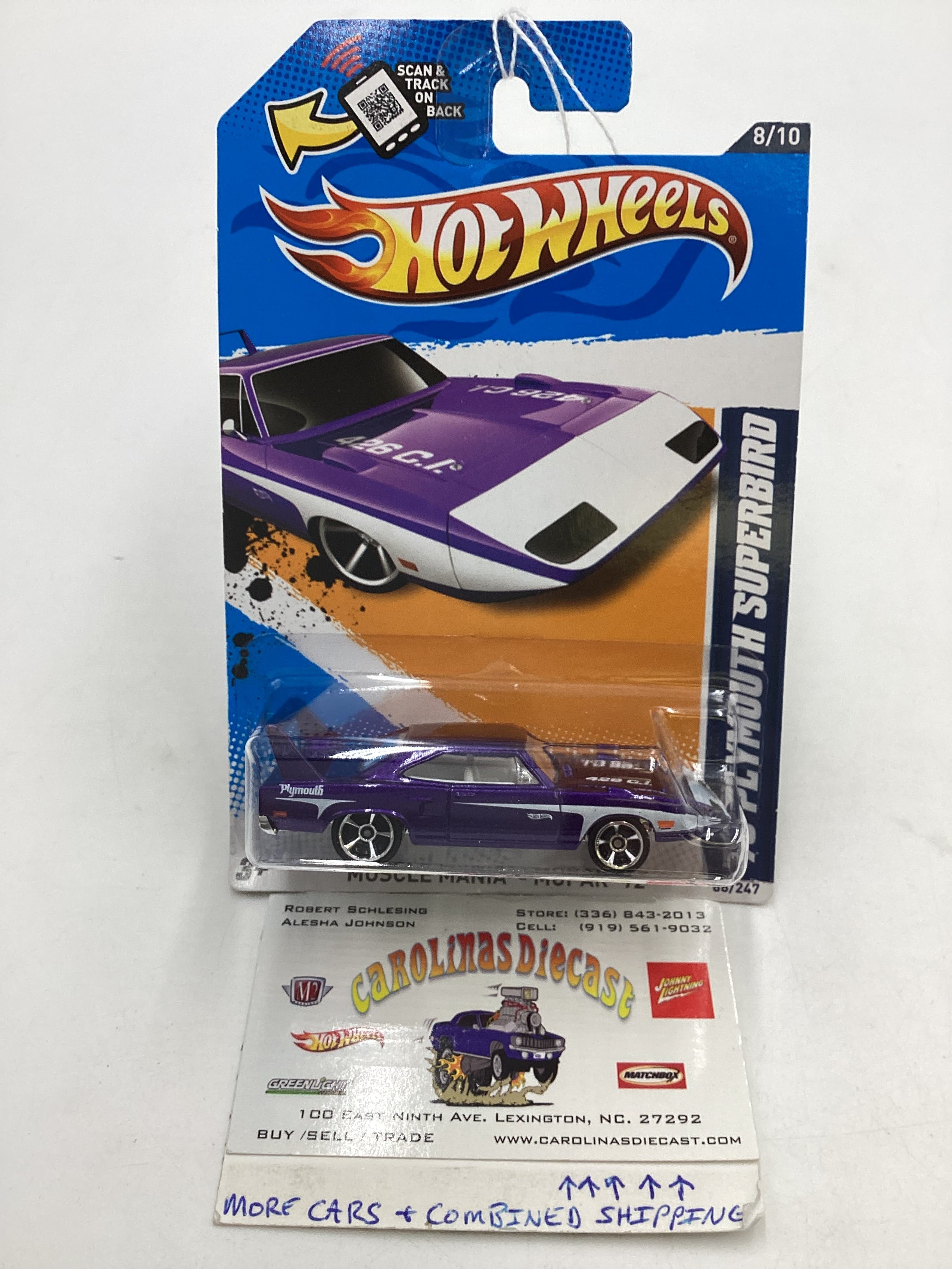 2012 Hot Wheels Muscle Mania #88 70 Plymouth Superbird Purple 41B