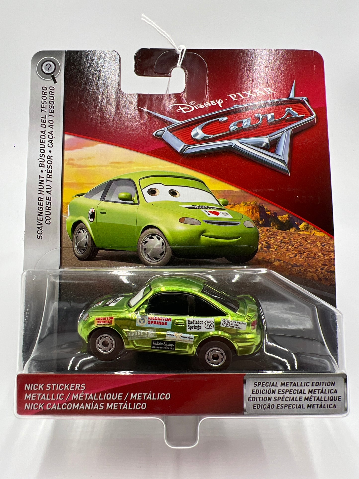 Disney Cars Scavenger Hunt Chase Nick Stickers Metallic Green 138B