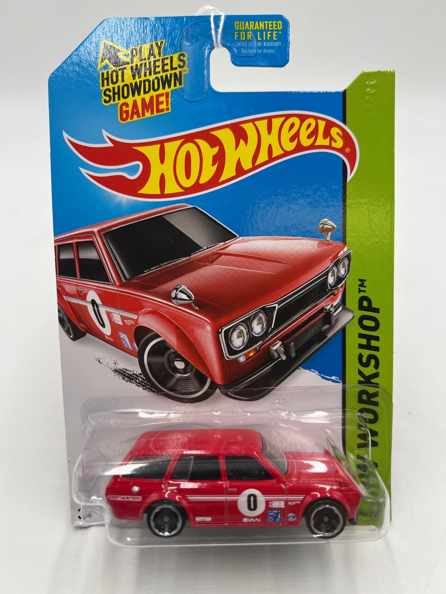 2014 Hot Wheels Workshop #206 71 Datsun Bluebird 510 Wagon Red *Smooth Grille* Blister Damage 88E