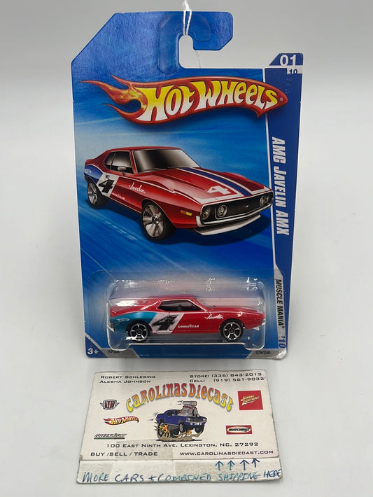 2010 Hot Wheels Muscle Mania AMC Javelin AMX Red 79/240 32D