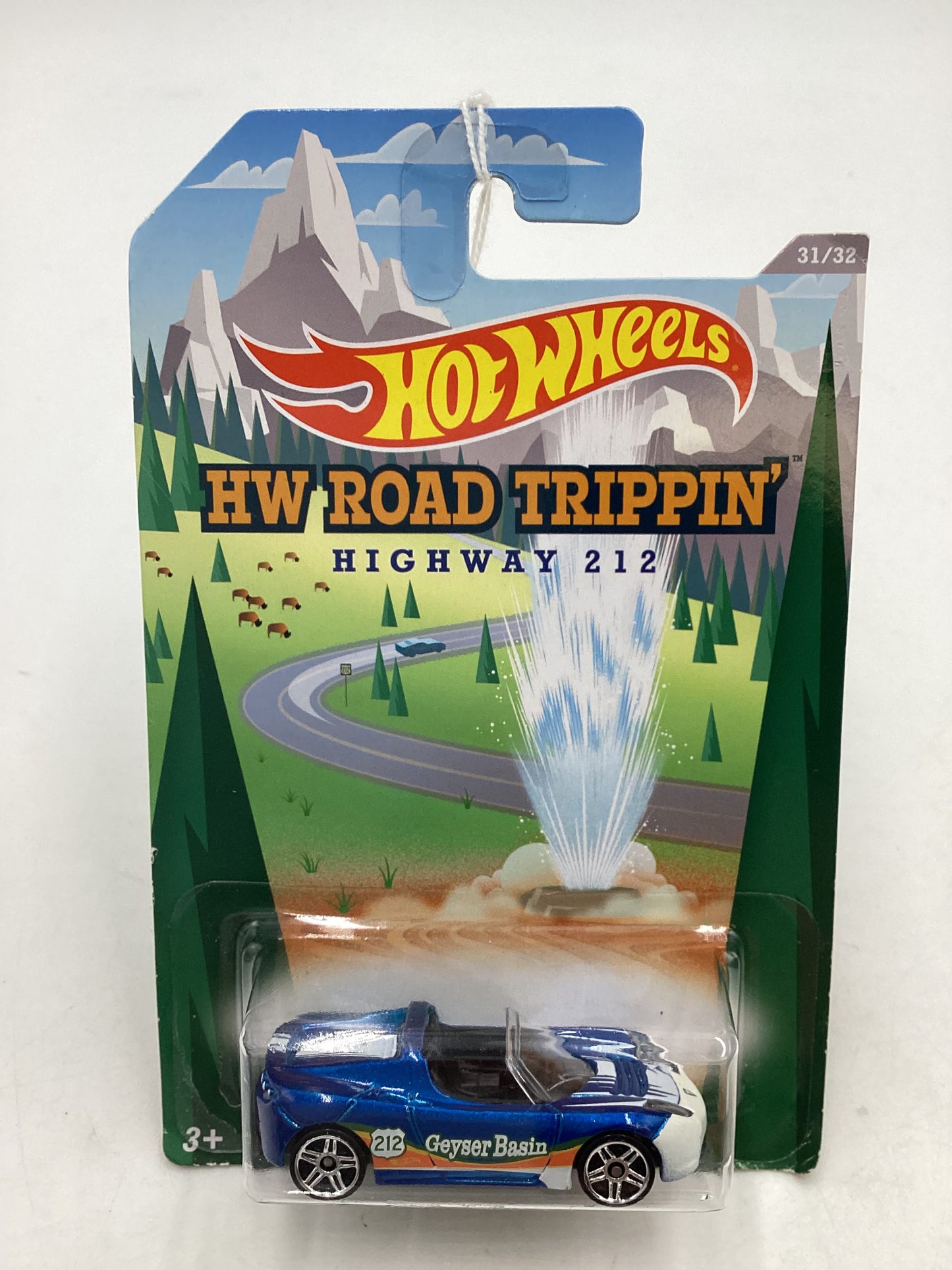 Hot Wheels 2014 Road Trippin HWY 212 Tesla Roadster #31 (Card Not Perfect) 155C