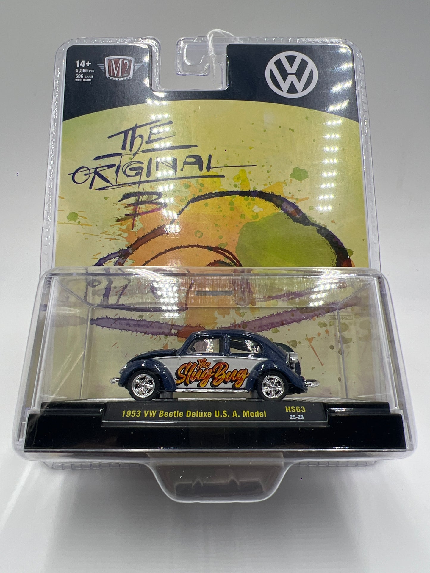 2025 M2 Machines Hobby Exclusive Slug Bug 1953 VW Beetle Deluxe USA Model Blue HS63 201E
