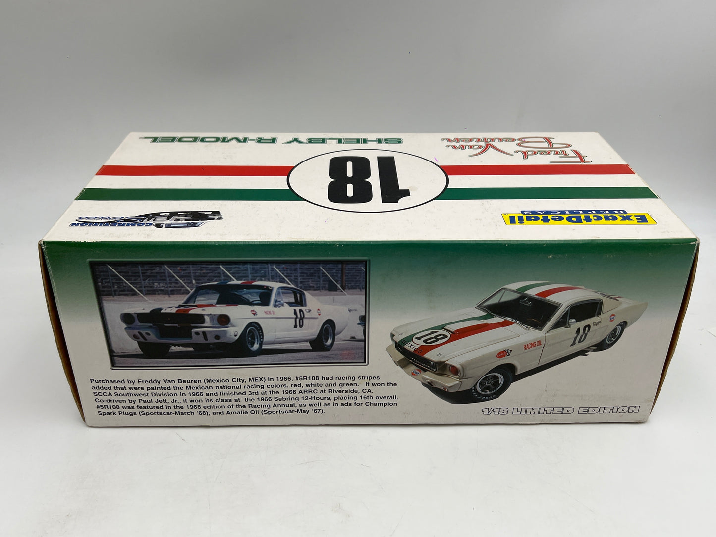 Exact Detail Replicas 1:18 Scale #806/1224 1965 Shelby Mustang R-Code Fred Van Beuren W/Box