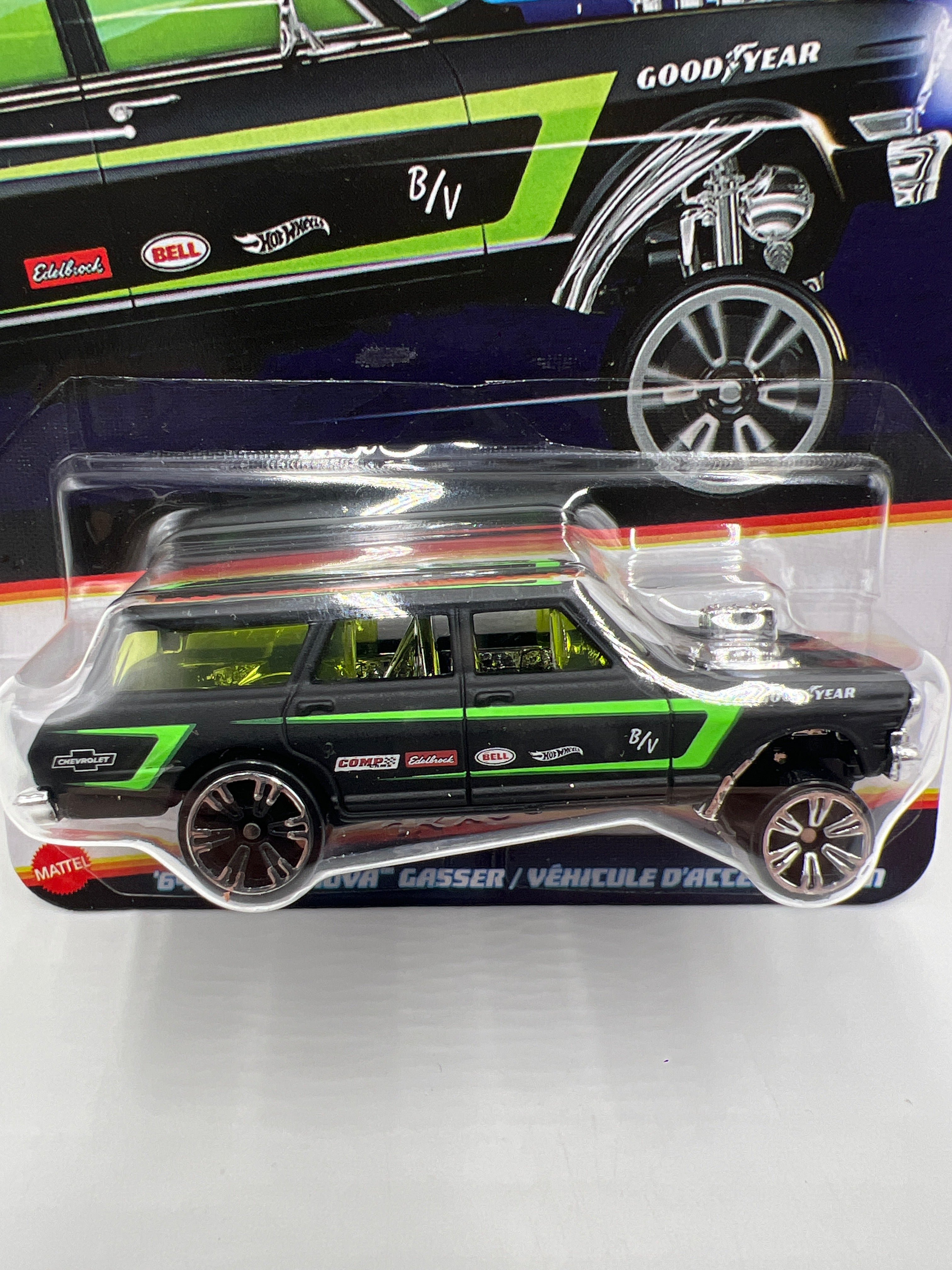 2026 Hot Wheels Neon Speeders #4 64 Chevy Nova Gasser Black 160D