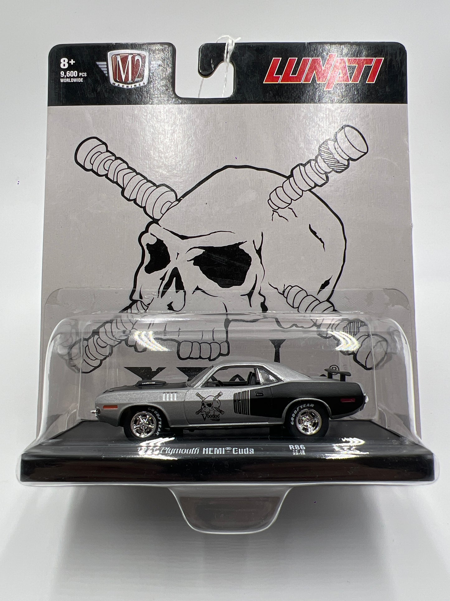 M2 Machines Auto Drivers 1971 Plymouth Hemi Cuda Silver/Black Lunati R86 193B