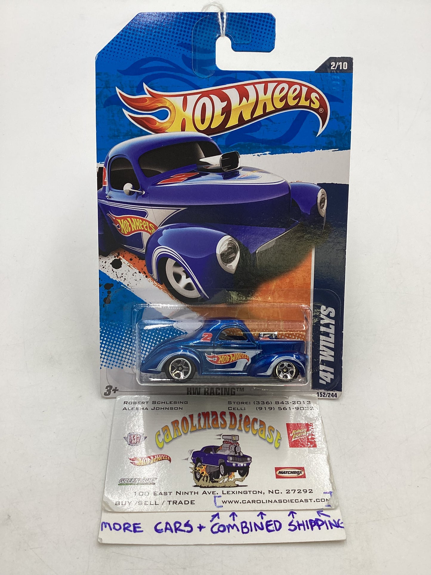 2011 Hot Wheels #152 41 Willys Blue 25A