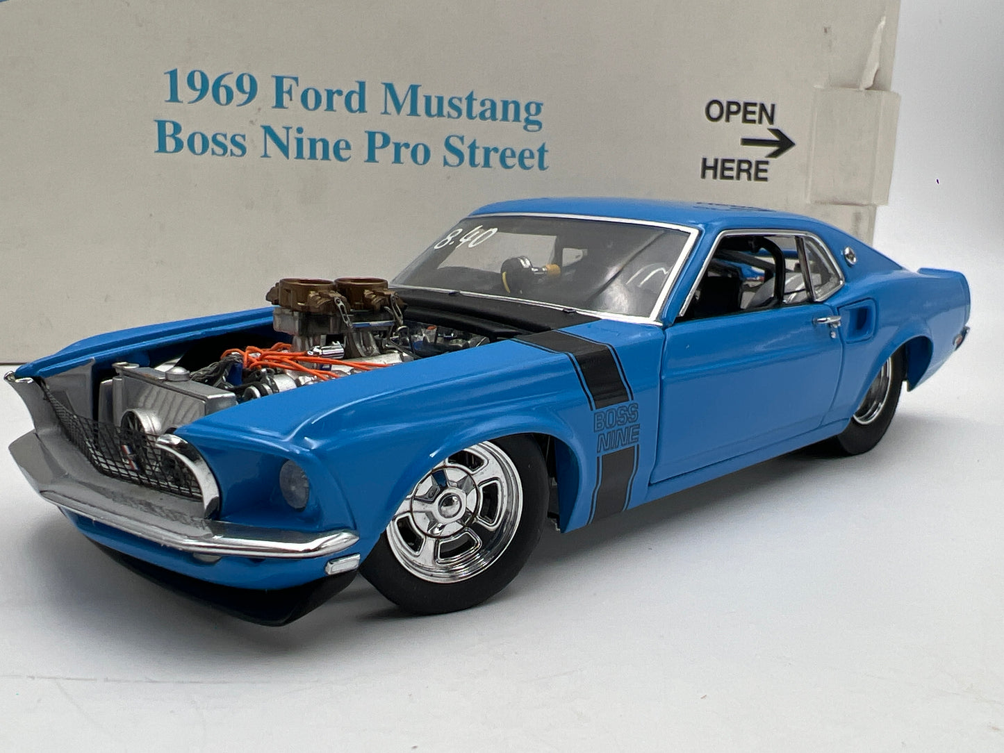 Danbury Mint 1/24 Scale 1969 Ford Mustang Boss Nine Pro Street Blue W/Box VHTF