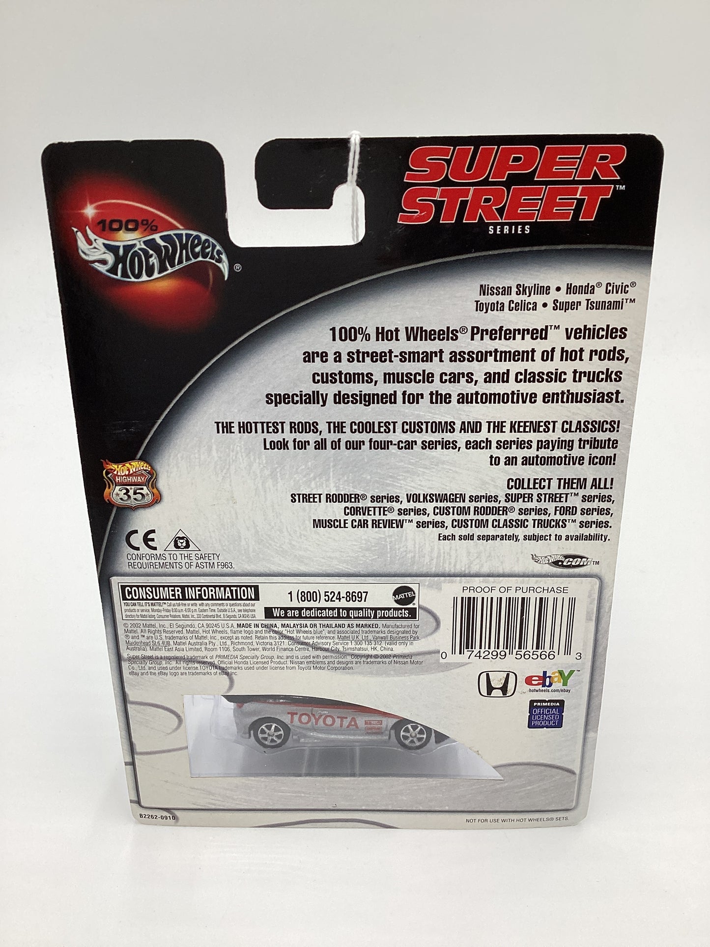 Hot Wheels 100% Super Street #3 Toyota Celica Black/Silver 242G