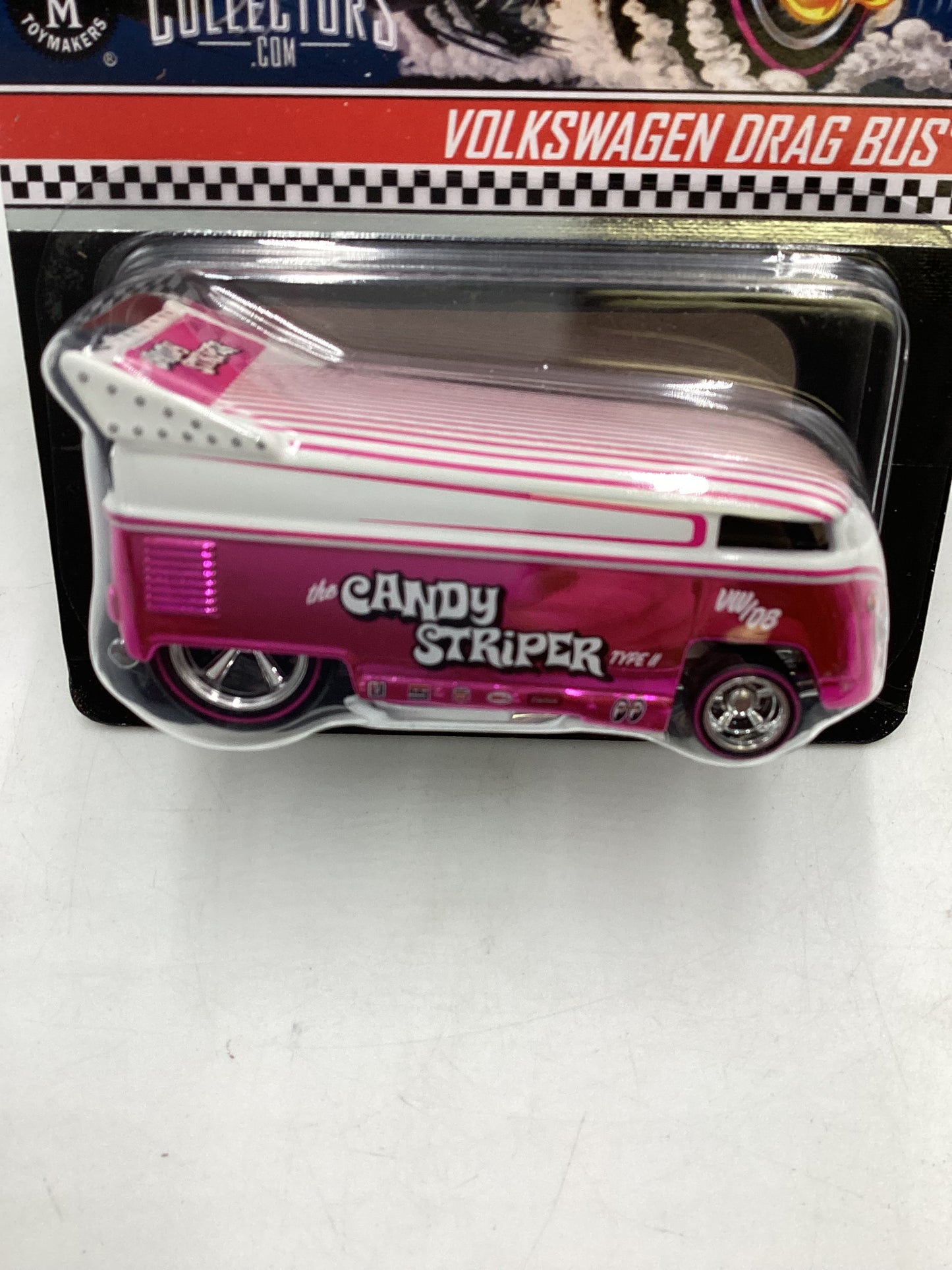 Hot wheels Redline club Volkswagen Drag Bus Candy Striper Silver Emblem 19276/20000 with protector