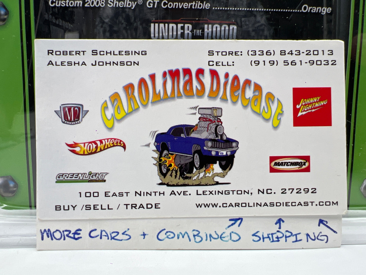 Greenlight Muscle Car Garage Series 6 2008 Shelby GT Convertible Orange Upside Down Card 176C