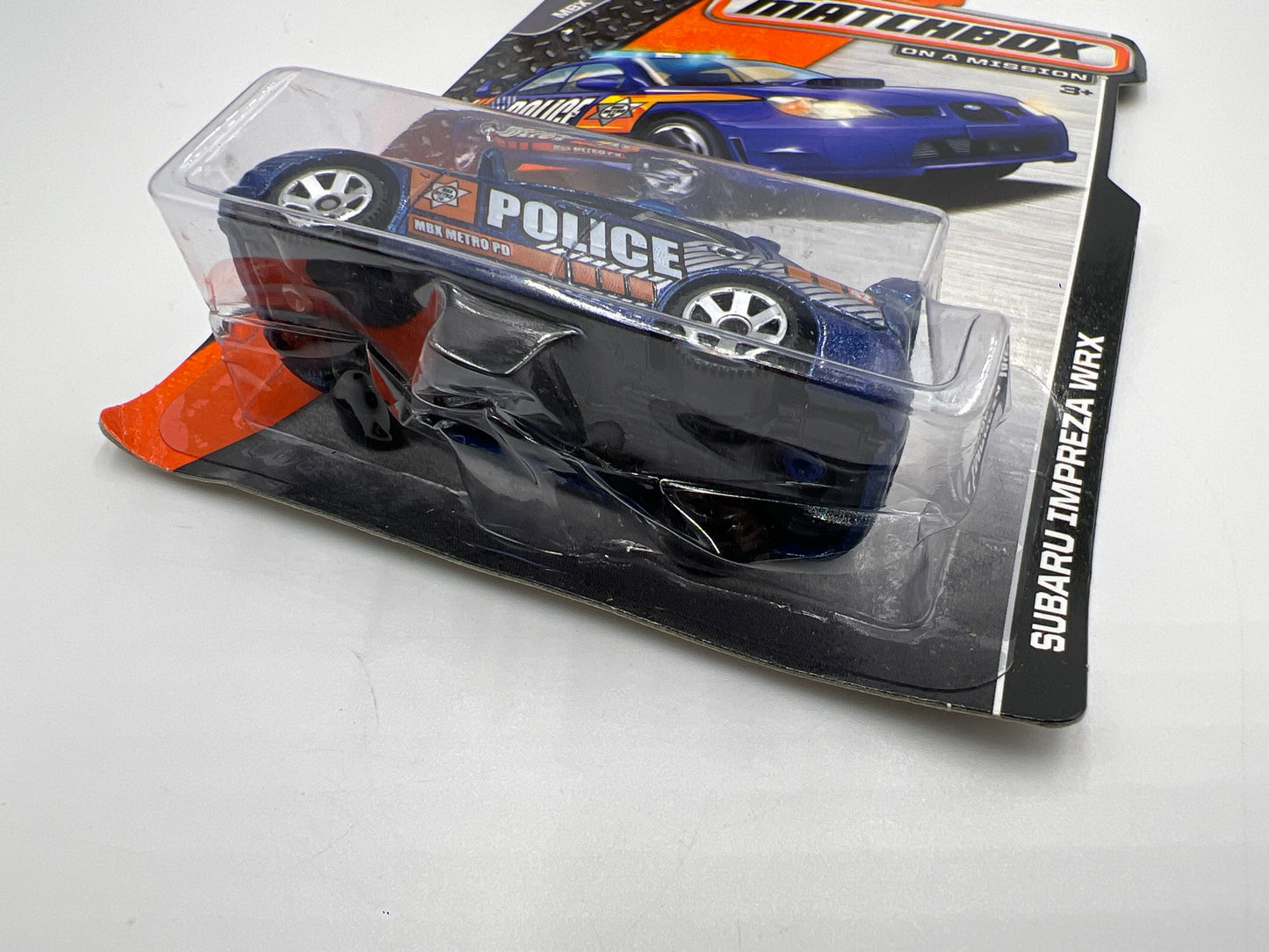Matchbox MBX 2014 Collection Subaru Impreza WRX Police Blue Bad Card 208B
