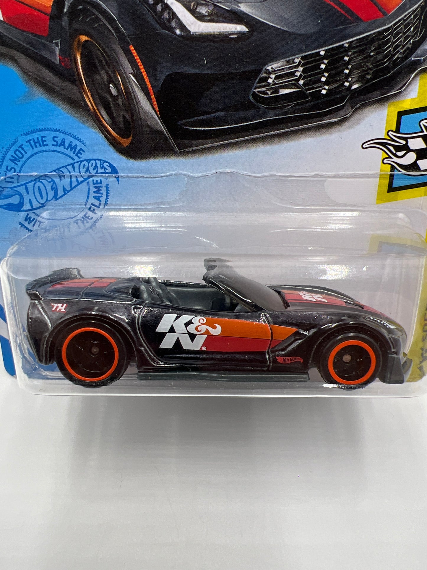 2021 Hot Wheels Super Treasure Hunt #114 Corvette C7 Z06 Convertible Black K&N W/Protector