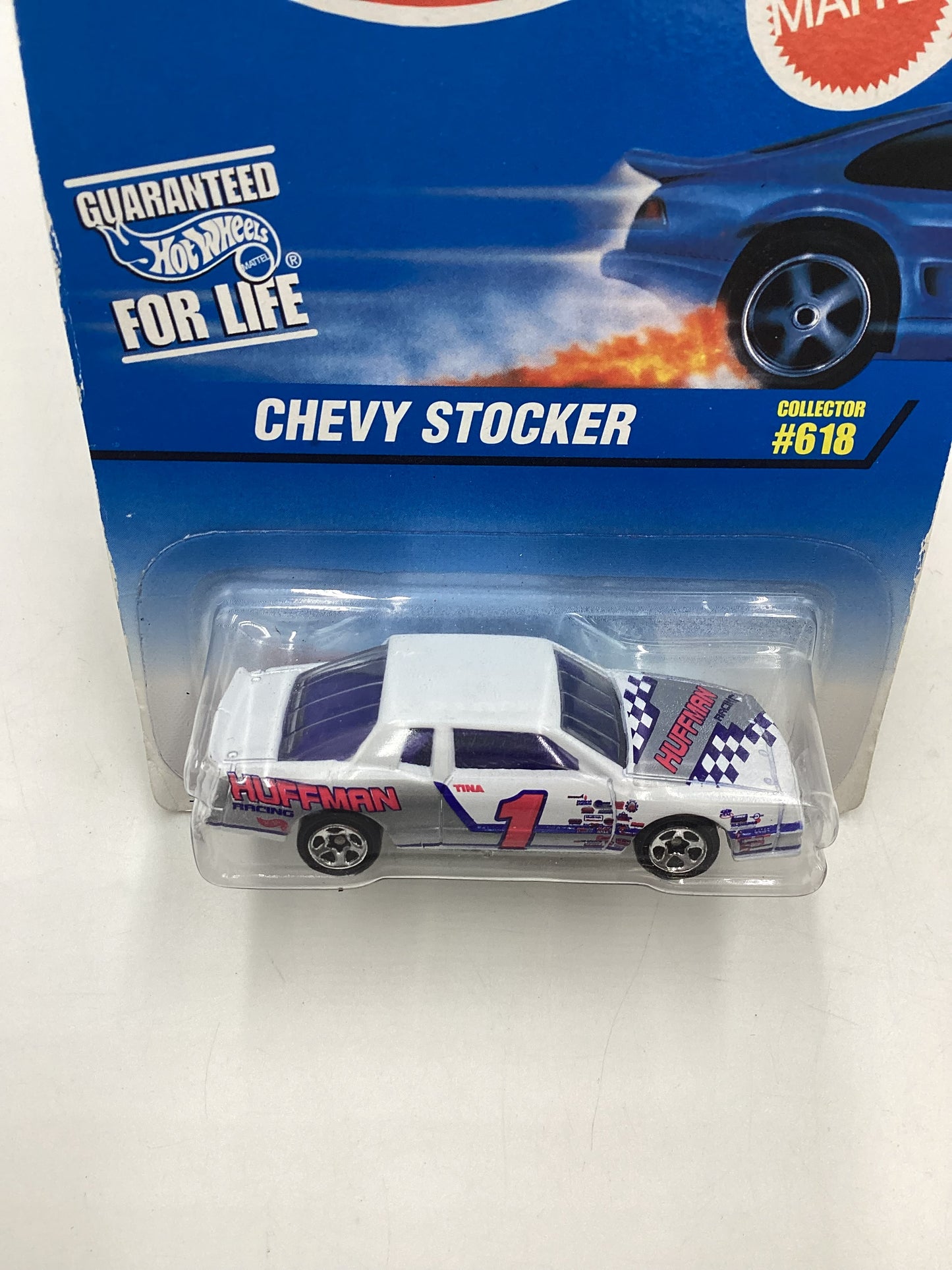 1996 Hot Wheels #618 Chevy Stocker White Huffman stocker 4B