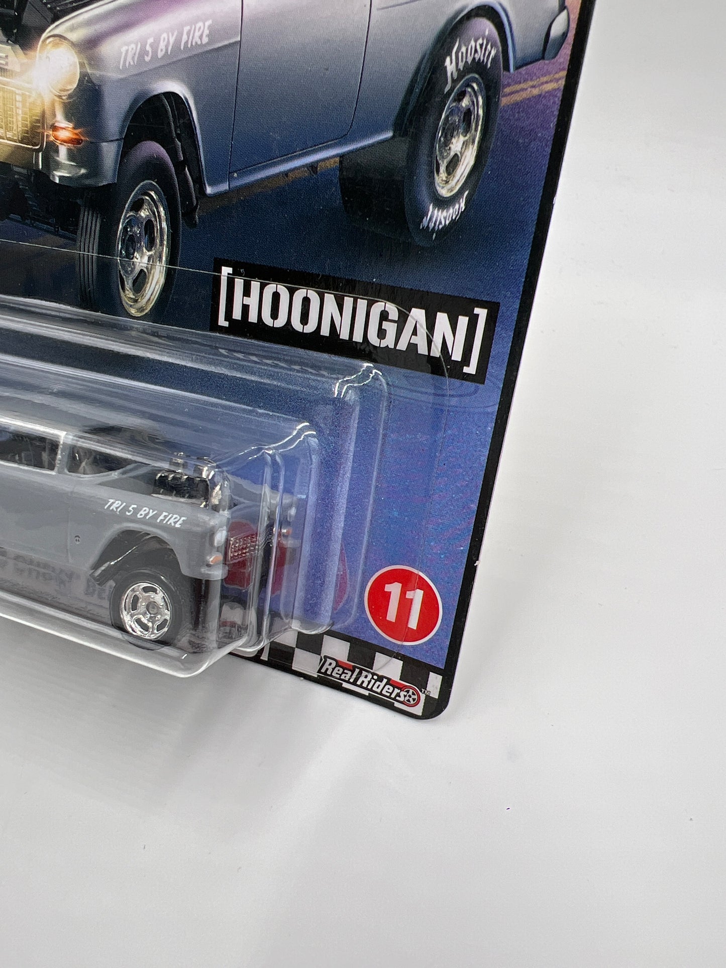 Hot Wheels Premium Boulevard #11 55 Chevy Bel Air Gasser Primer Gray W/Protector