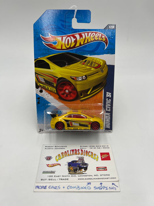 2011 Hot Wheels Nightburnerz #117 Honda Civic Si Yellow