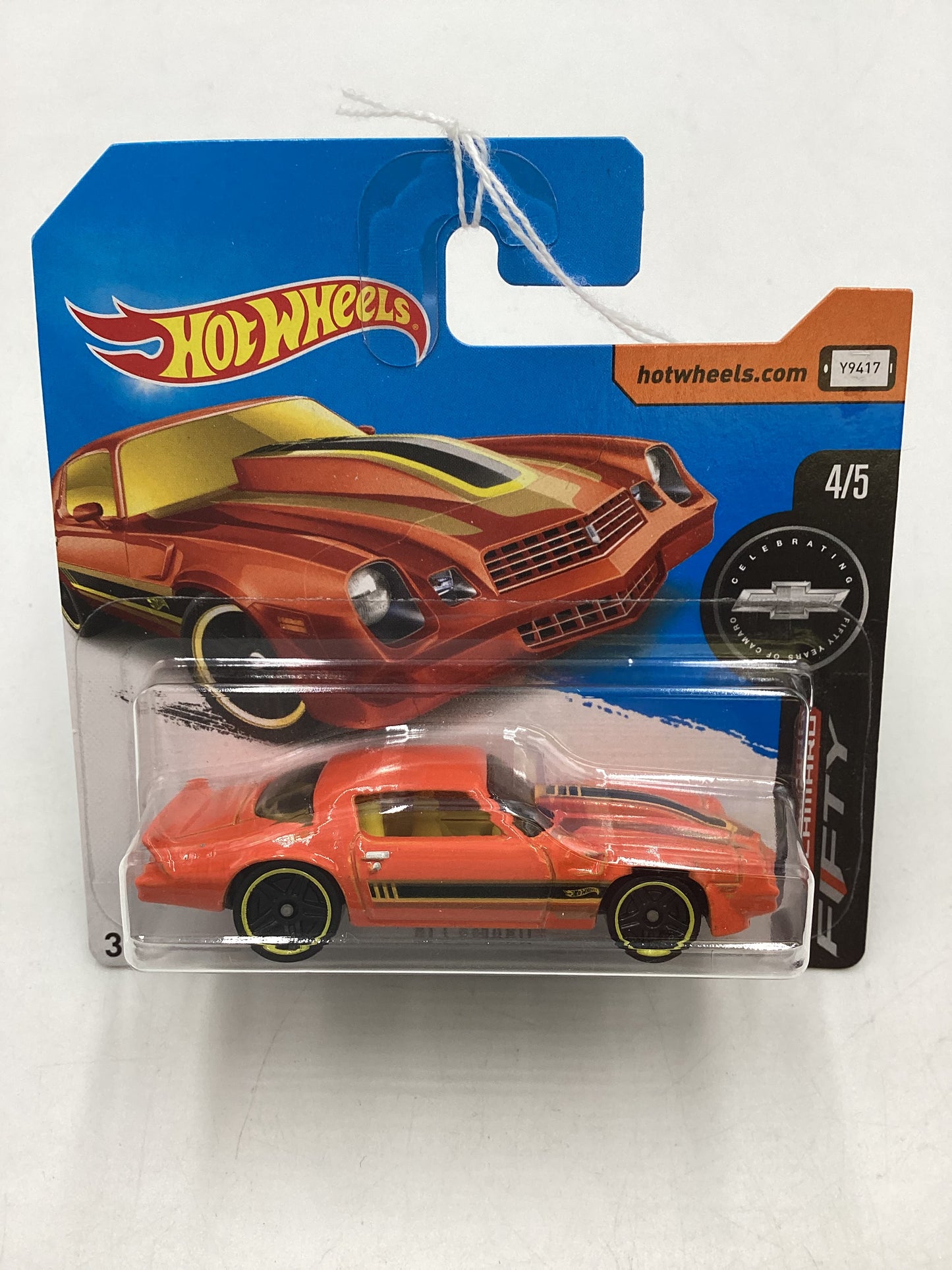 2017 Hot wheels Short Card Orange 81 Camaro 9C