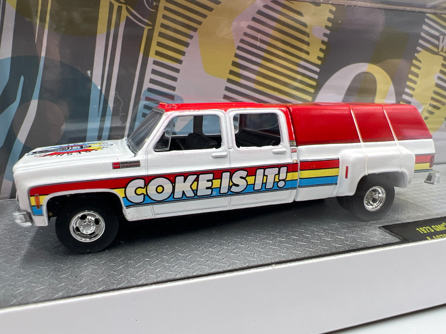 2025 M2 Machines Auto Haulers Coca Cola 1973 GMC Sierra 3500 & 1976 GMC Sierra Grande TW37