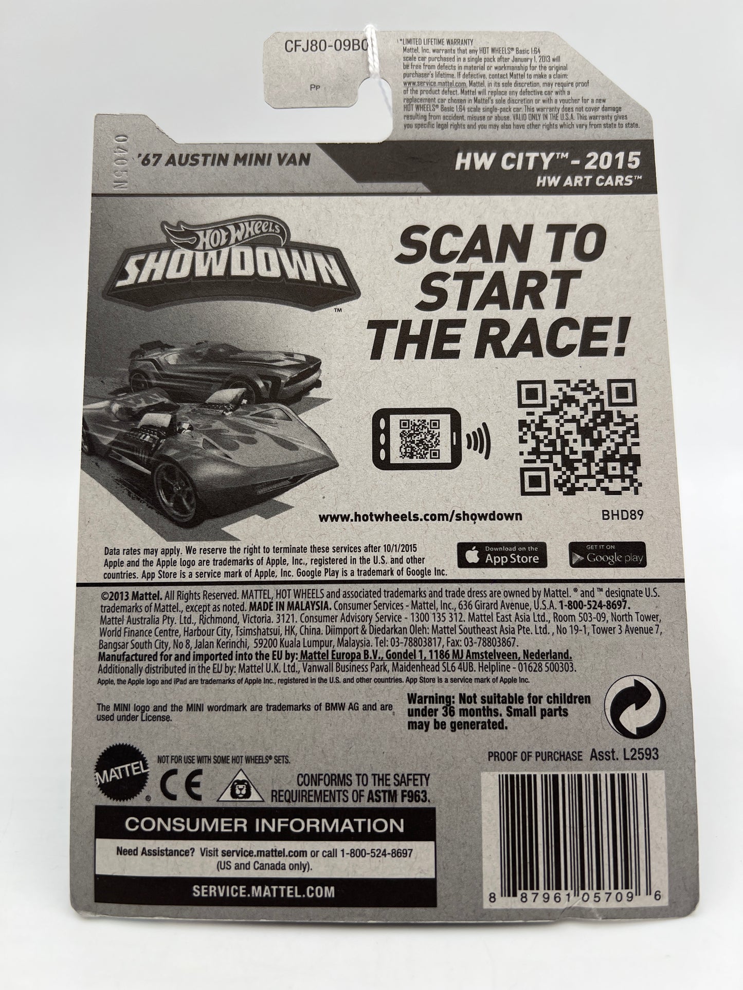 2015 Hot Wheels Walmart Exclusive Zamac 7 #27 67 Austin Mini Van 145C