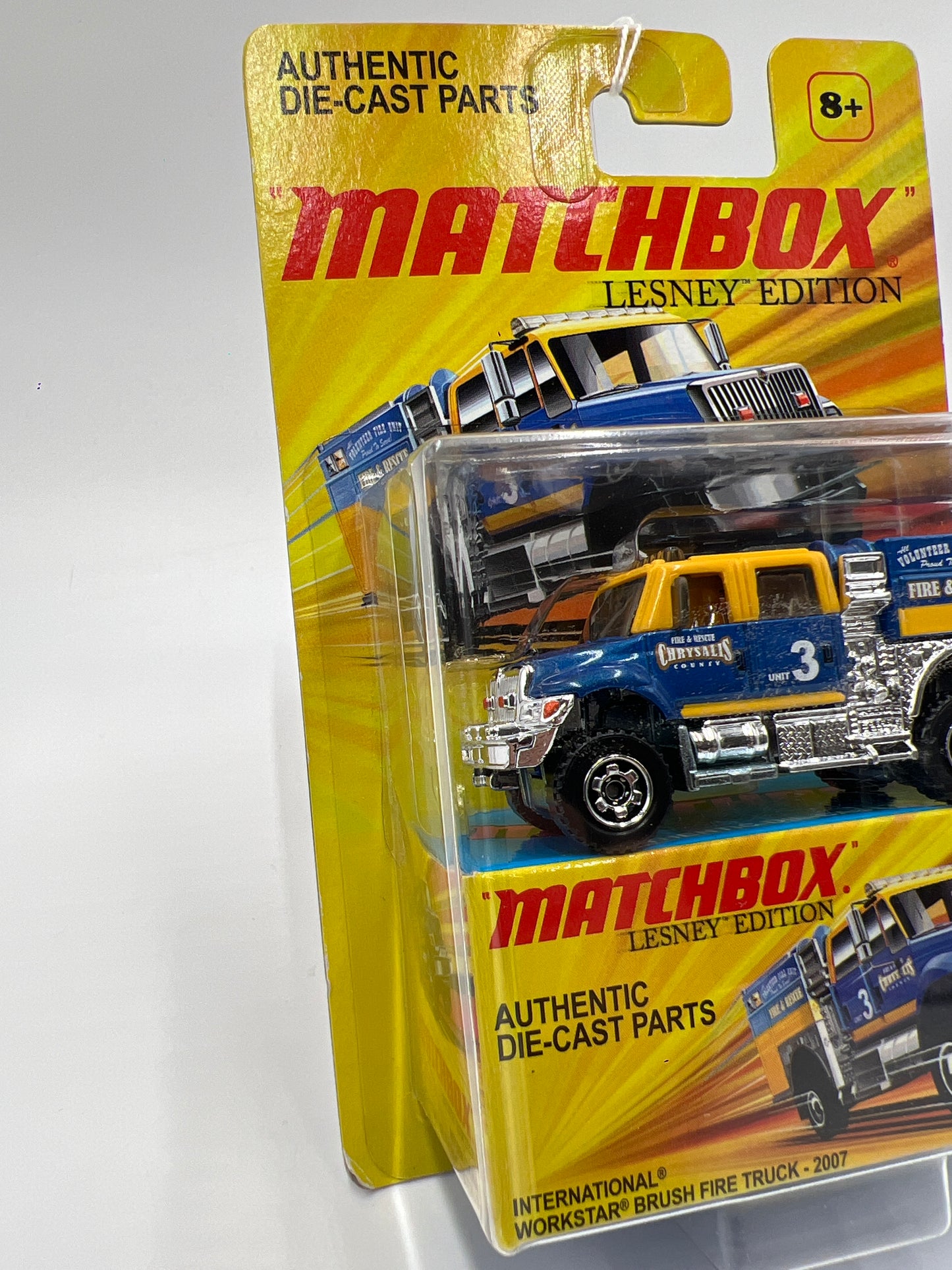 Matchbox Lesley Edition International Workstar Brush Fire Truck 2007 Blue/Yellow