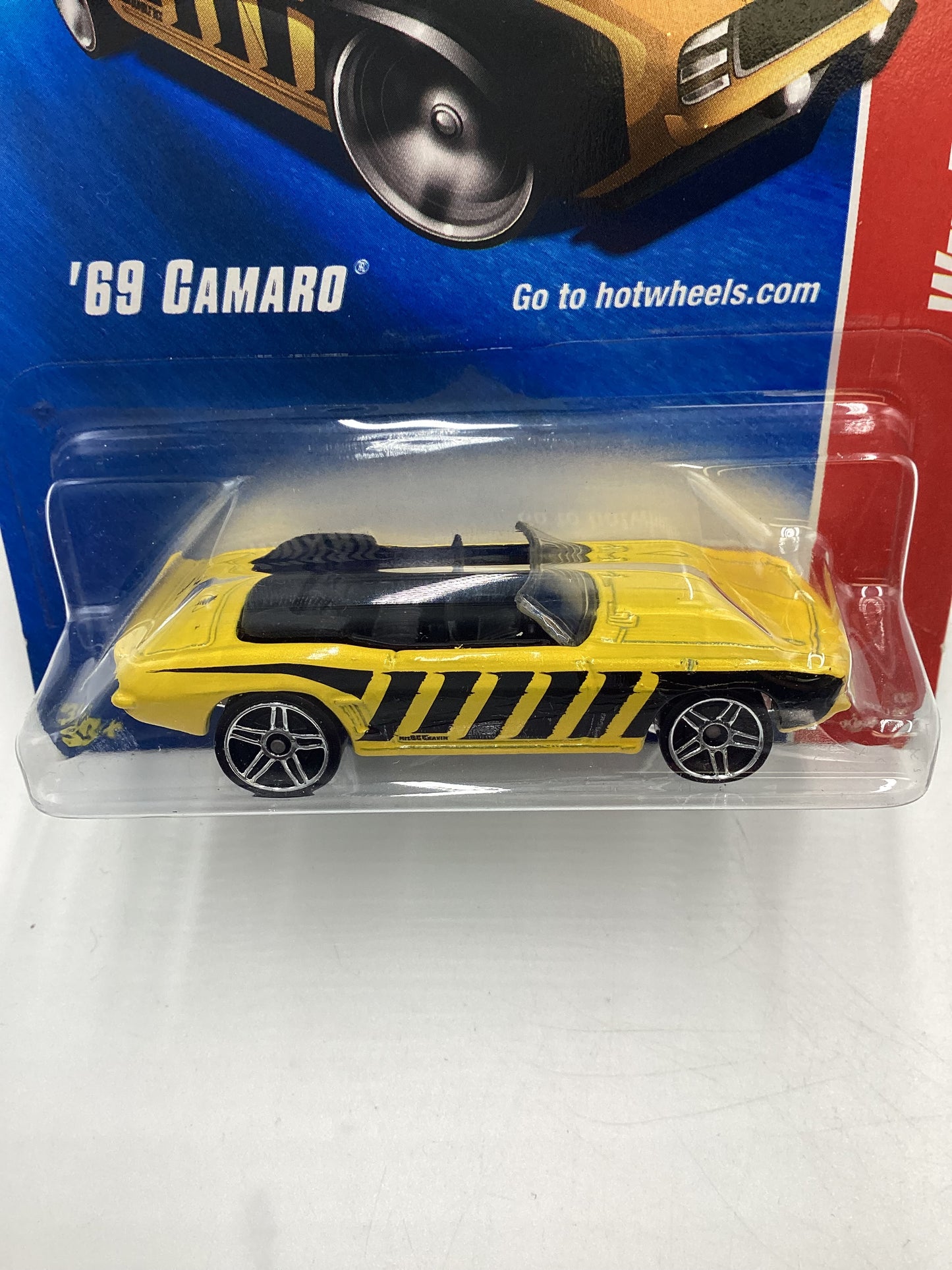 2008 Hot Wheels Web Trading Cars #97 69 Camaro Yellow (Black Logo Base) 11D