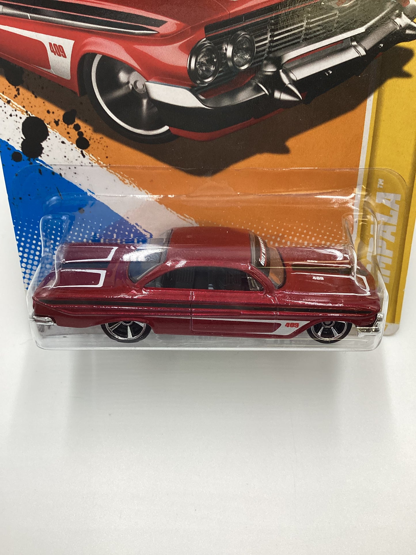 2012 Hot Wheels #37 61 Impala Red Walmart Exclusive Windshield Banner