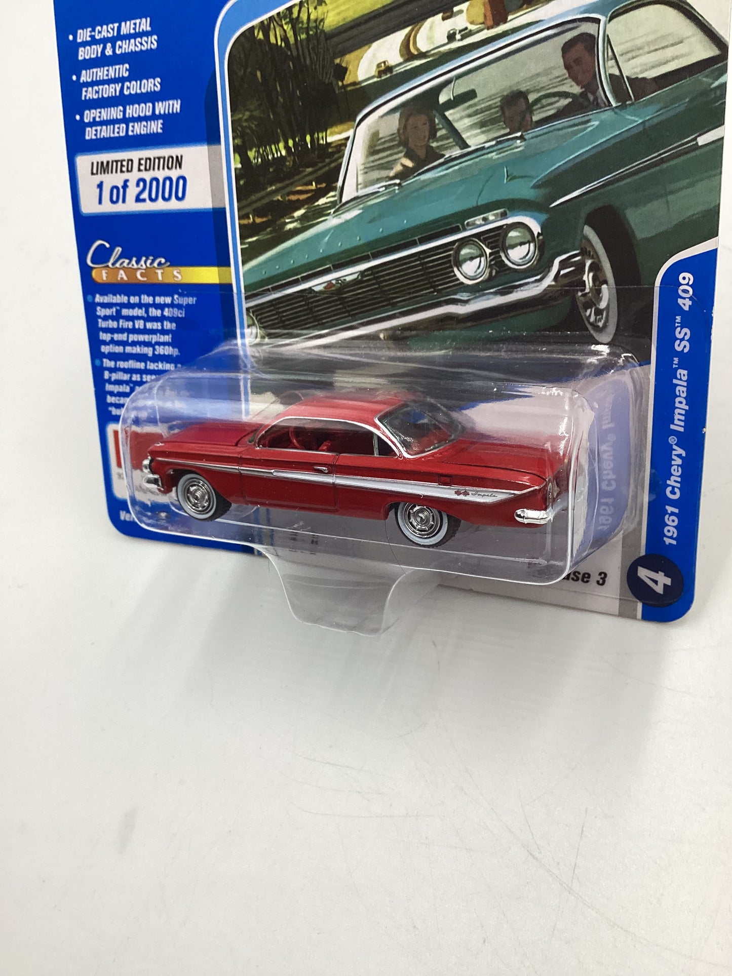 Johnny Lightning Classic Gold Collection Release 3 Version B 1961 Chevrolet Impala SS 409 Red 186F