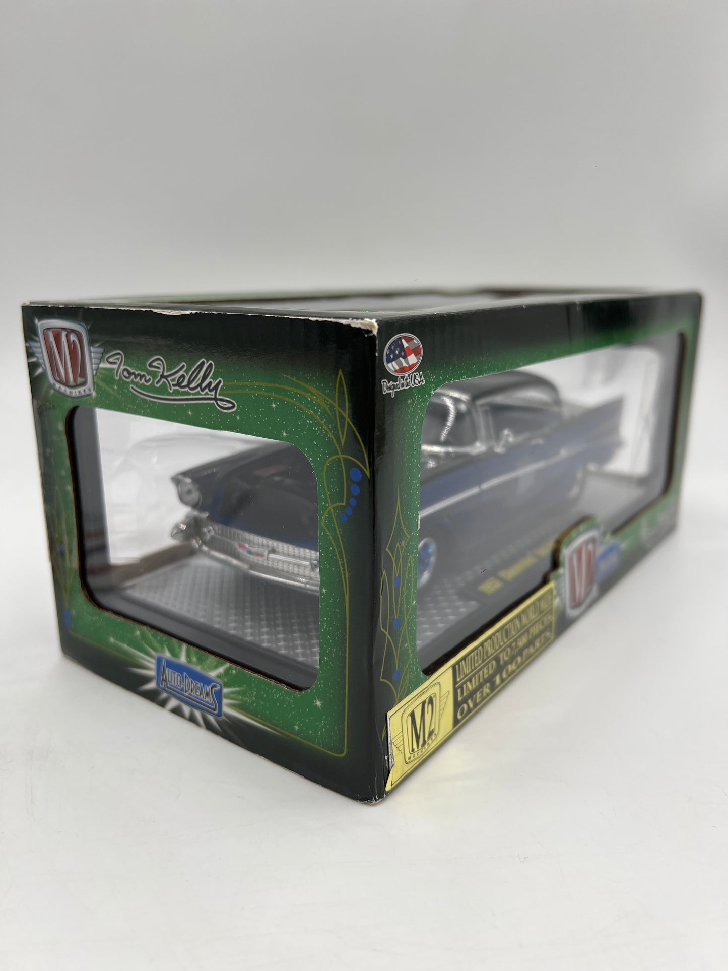 M2 Machines 1/24 Premium Edition Auto-Dreams Tom Kelly 1957 Chevrolet Bel Air Hardtop Blue/Black 12-12