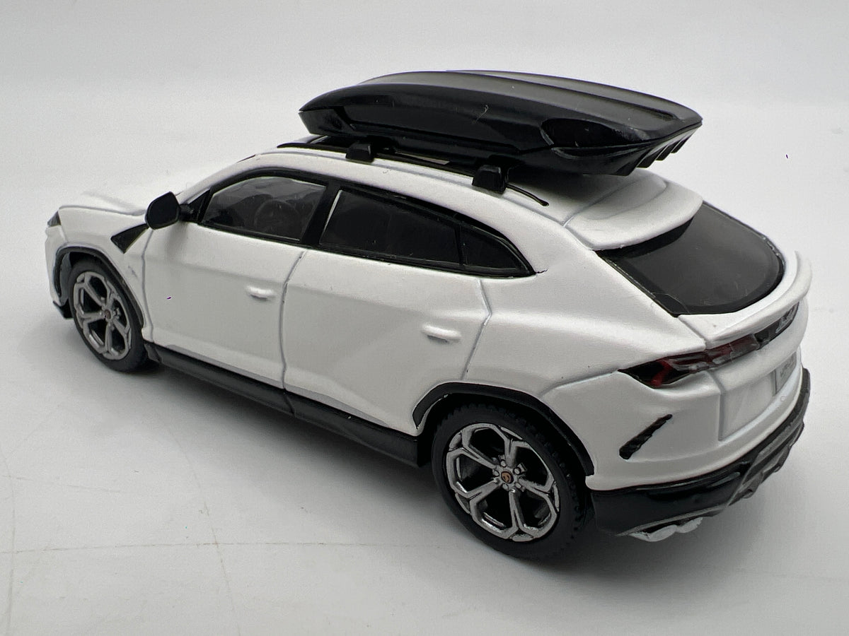 Mini GT MiJo x USA Exclusive #220 Lamborghini Urus Bianco Monocerus W/Roof Box White