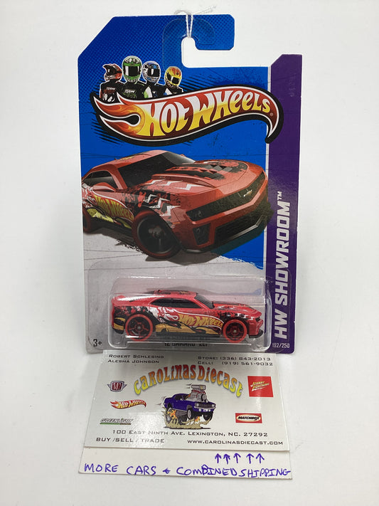 2013 Hot Wheels #192 12 Camaro ZL1 Red Solid Wheels 7B