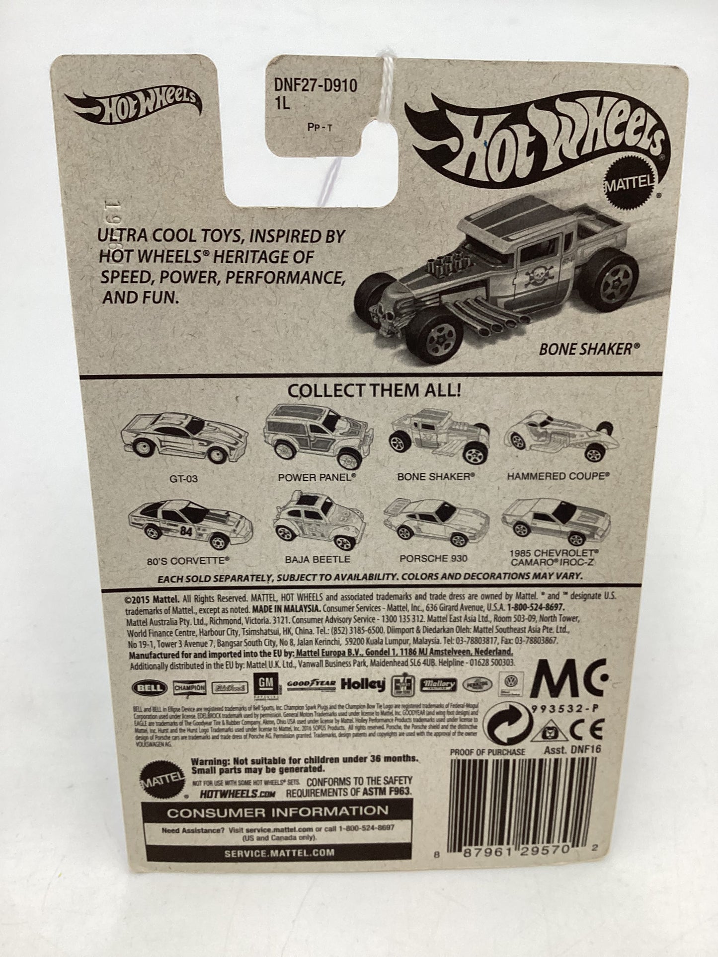 Hot Wheels Retro Style Series #DNF27 Bone Shaker White 157D